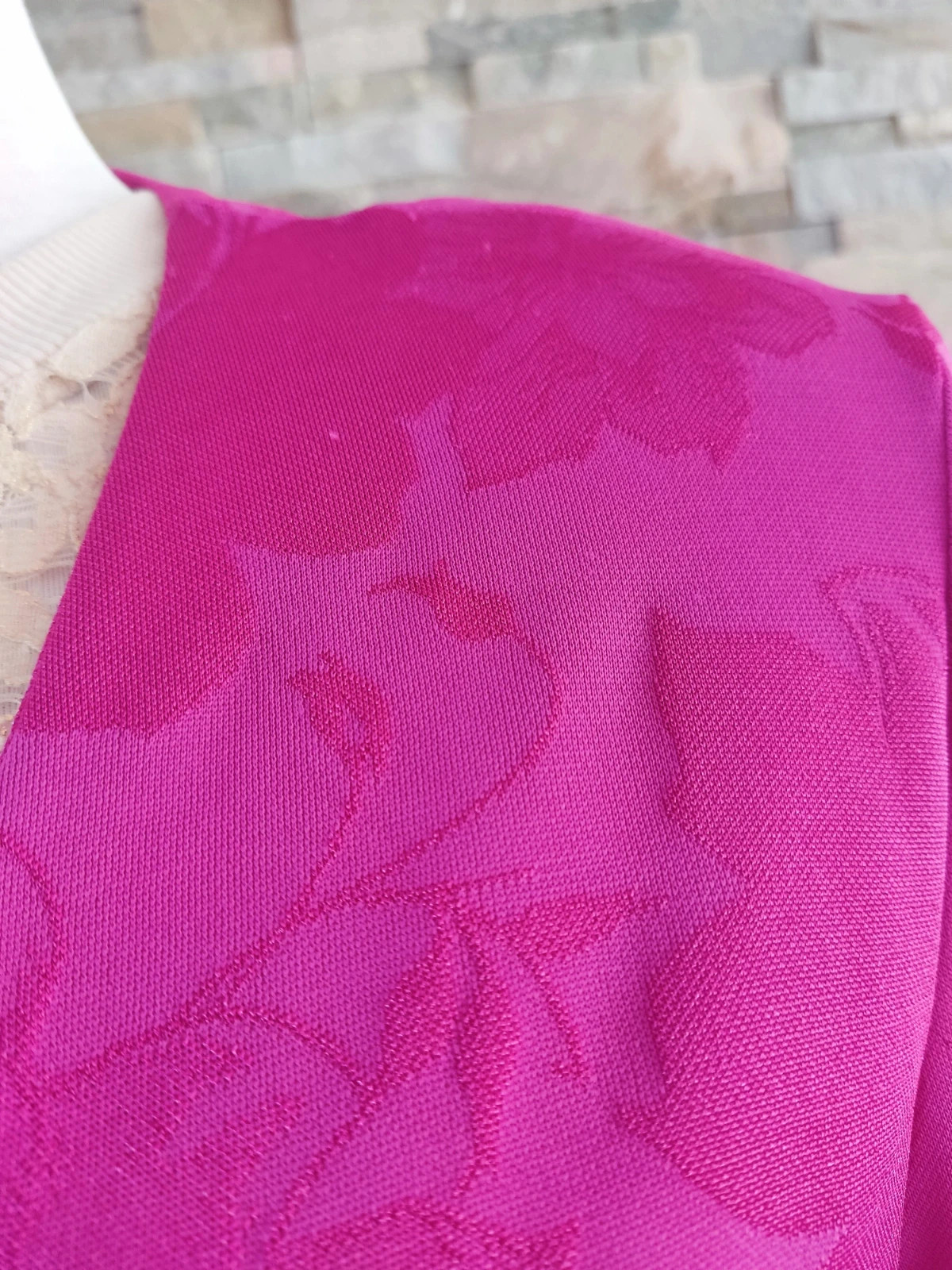 🔥 Blazer tono fucsia con estampado en relieve – Sfera Collection – taille L / 40 / 12 4