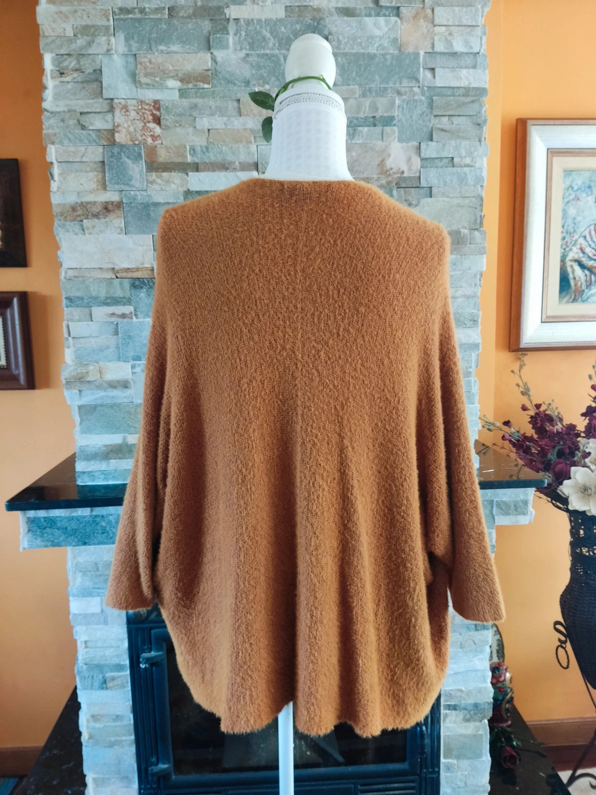 🔥 Chaqueta de punto muy suave tono caldera – taille 8XL / 56 / 28 4
