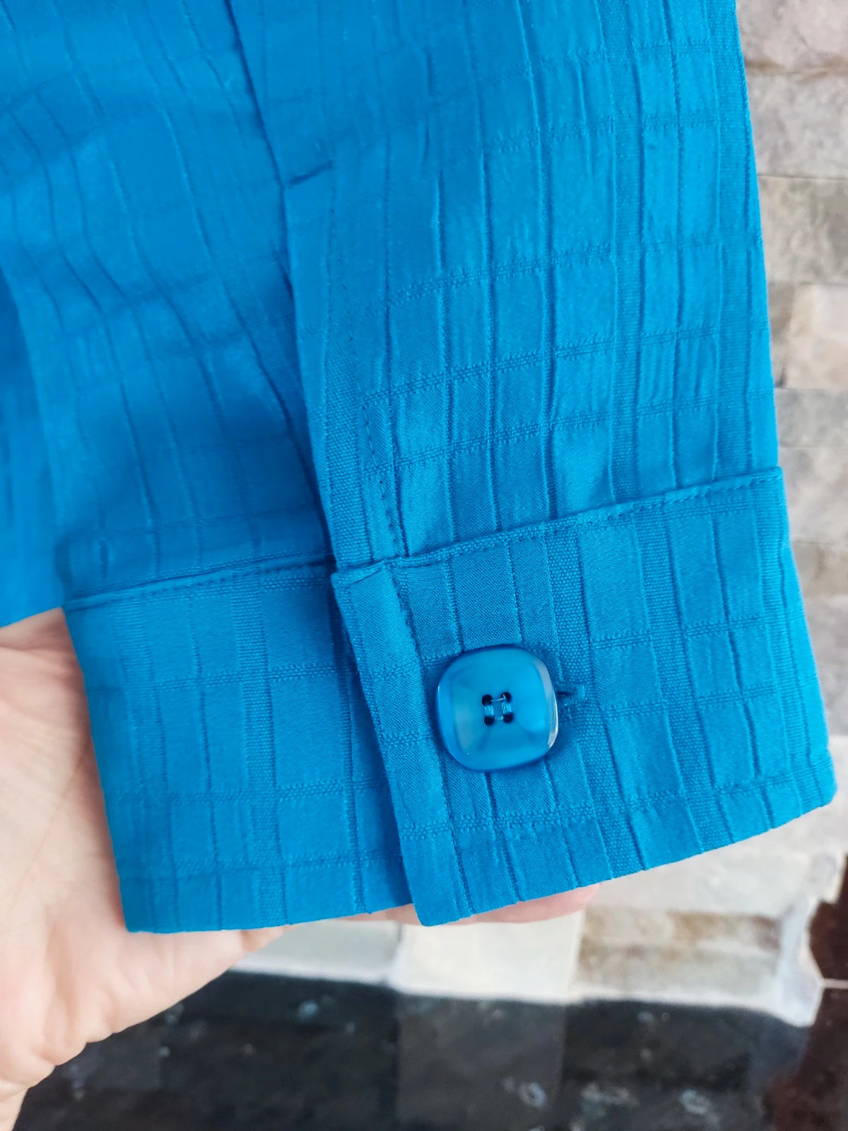 🔥 Blazer con relieves y brillos color azul – Nikki – taille 6XL / 52 / 24 4