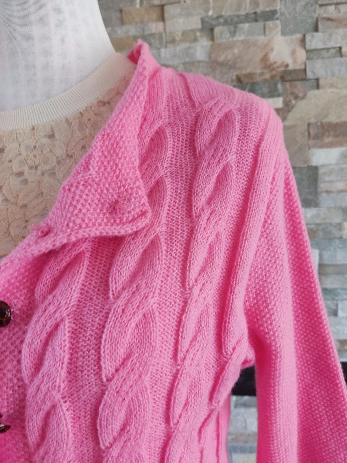 🔥Bonita chaqueta de punto rosa entallada – taille M / 38 / 10 4