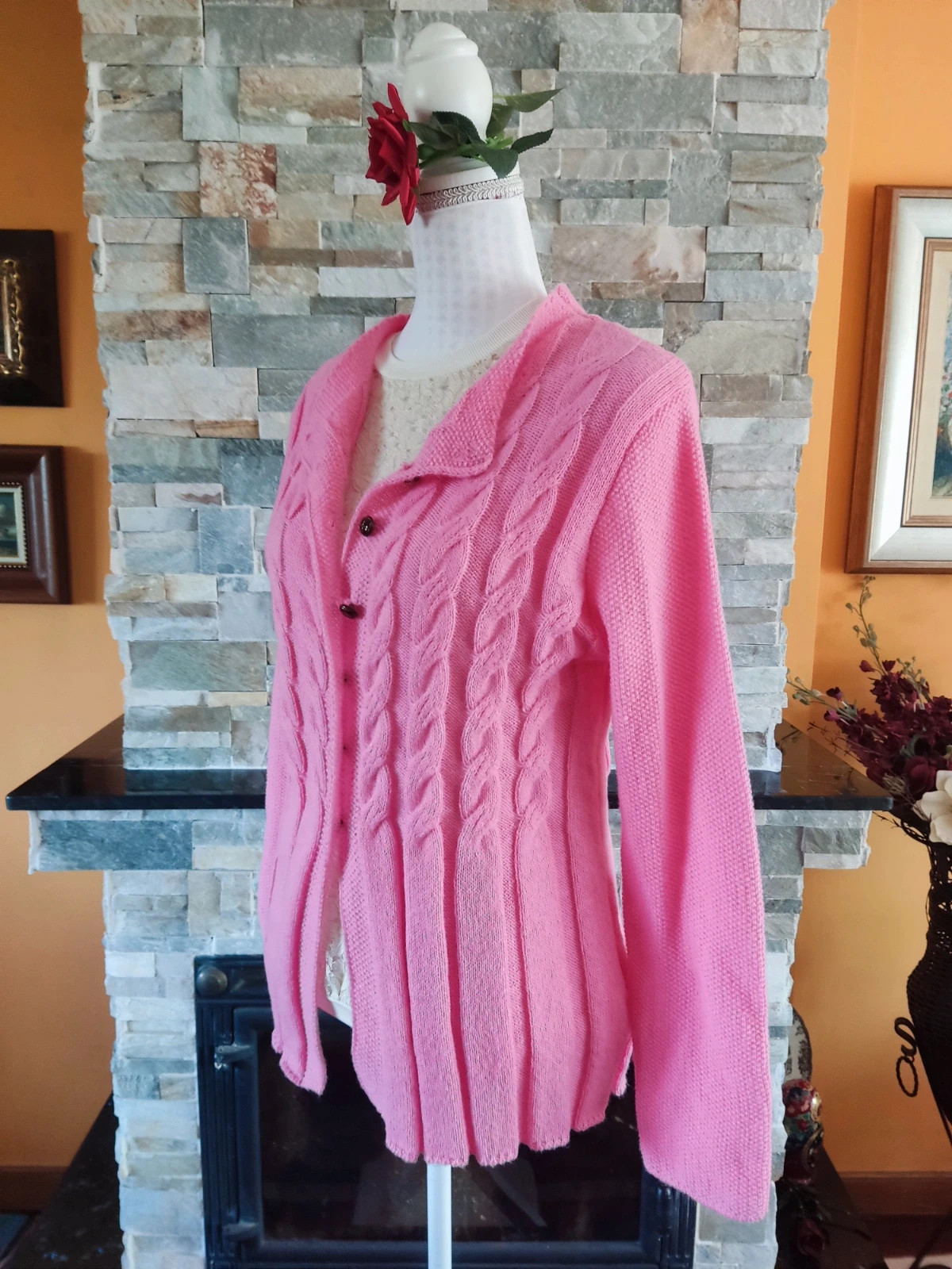 🔥Bonita chaqueta de punto rosa entallada – taille M / 38 / 10 3