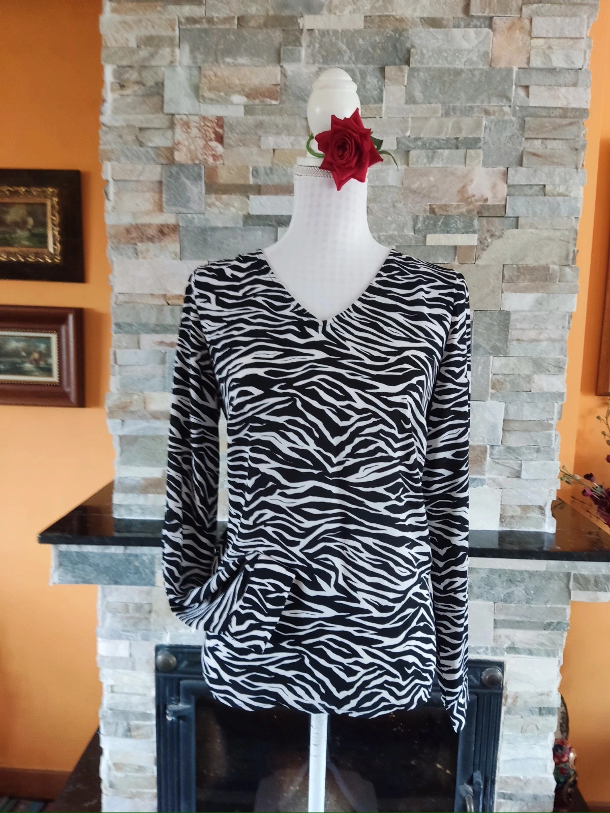 🔥Blusa estampado cebra con laterales rojos – Rick Cardona – taille XL / 42 / 14 2