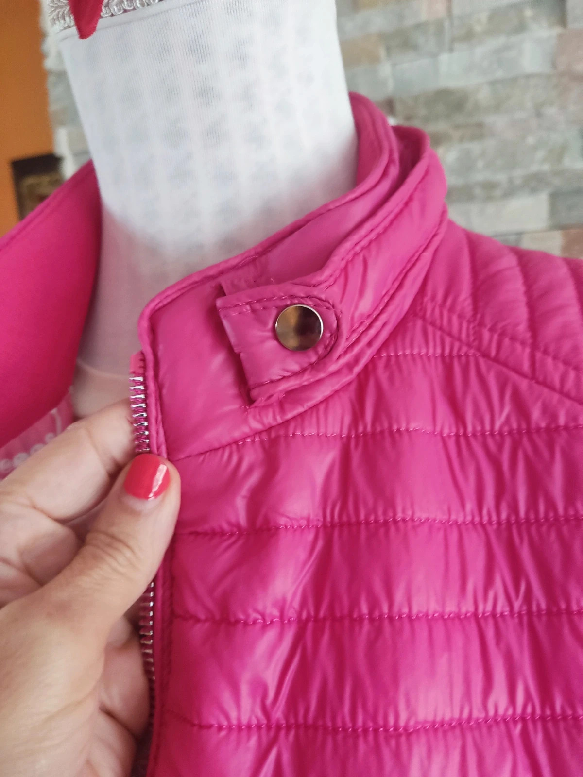 🔥 Chaleco reversible fucsia y estampado floral – Wen Ni – taille XL / 42 / 14 4