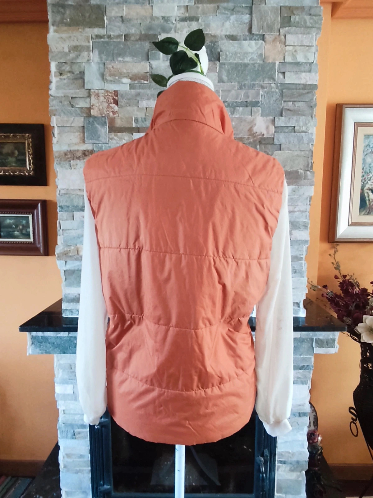 🔥 Cómodo chaleco acolchado naranja y caqui reversible – Inditex – taille XL / 42 / 14 4