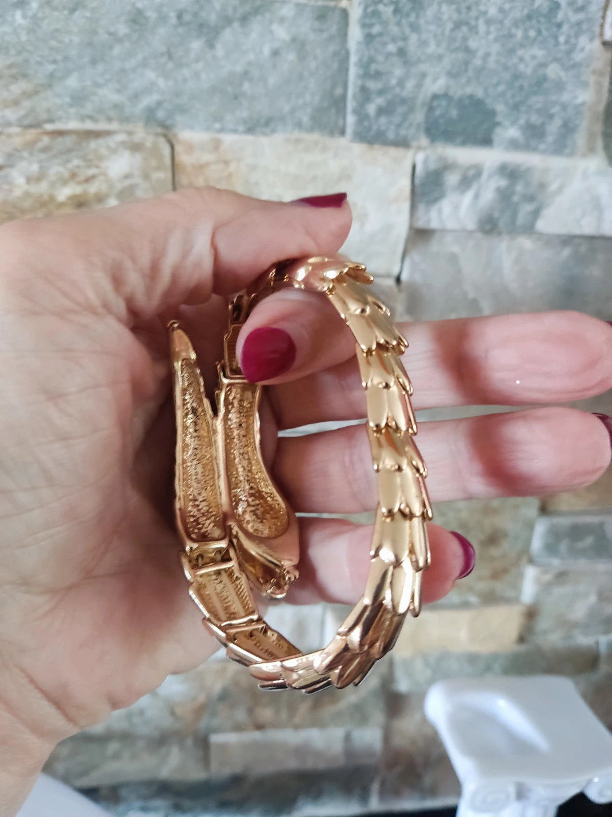 🔥Bonita Pulsera en forma de serpiente con brillantes y ojos verdes en cabeza 5
