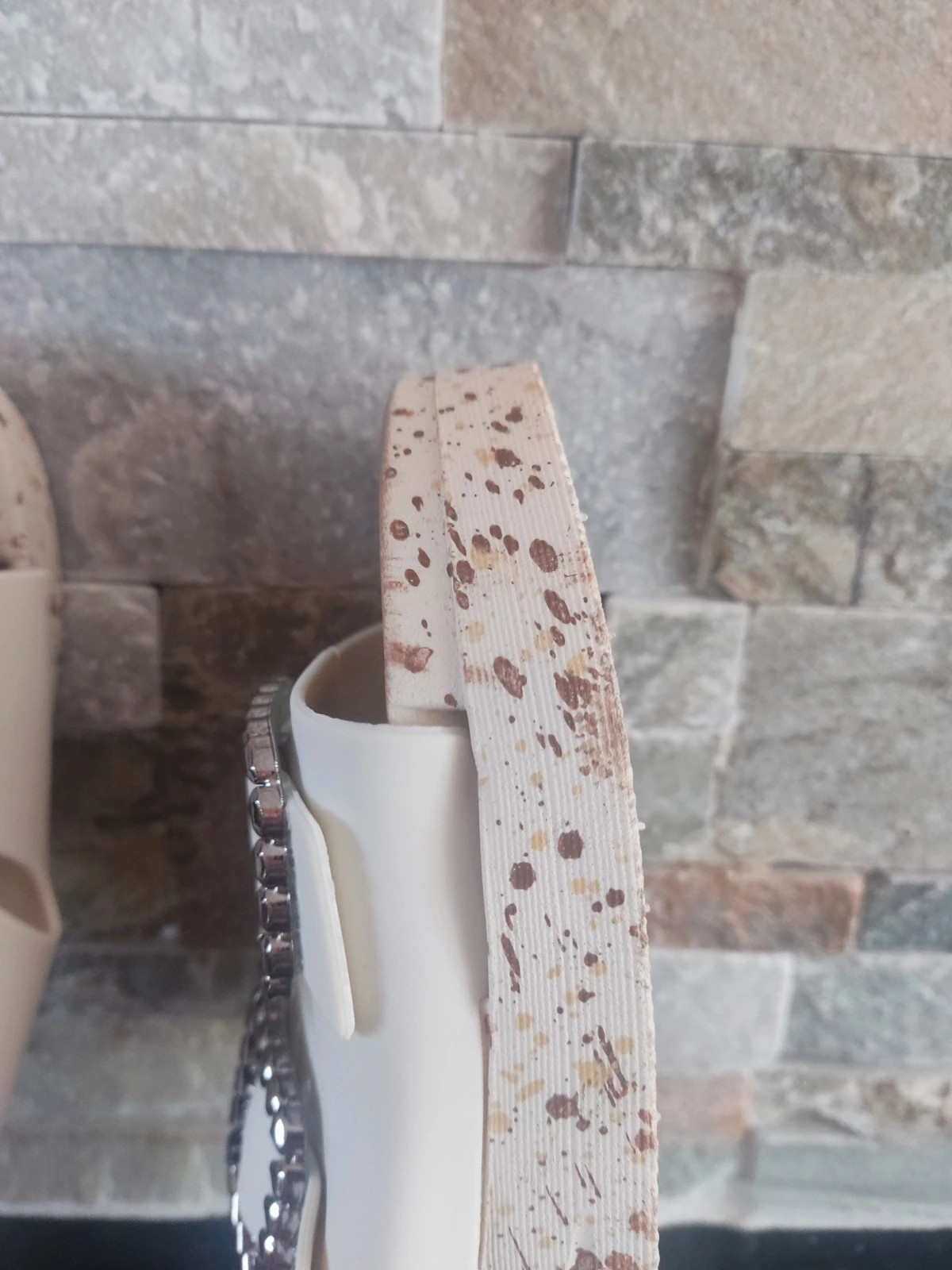 🔥 Sandalias blancas de doble hebilla plateada ajustables, número 38 – Fashion – taille 38 5