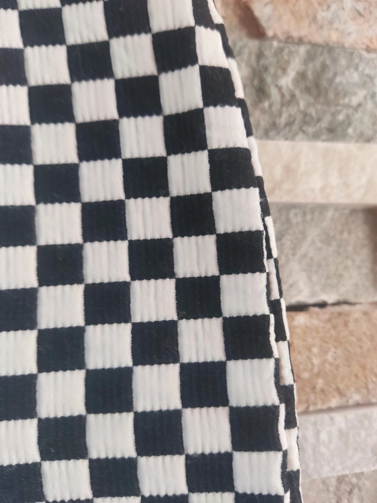 🔥Minifalda de cuadritos negros y blancos tipo ajedrez, 48% de algodón – Tark – taille S / 36 / 8 2