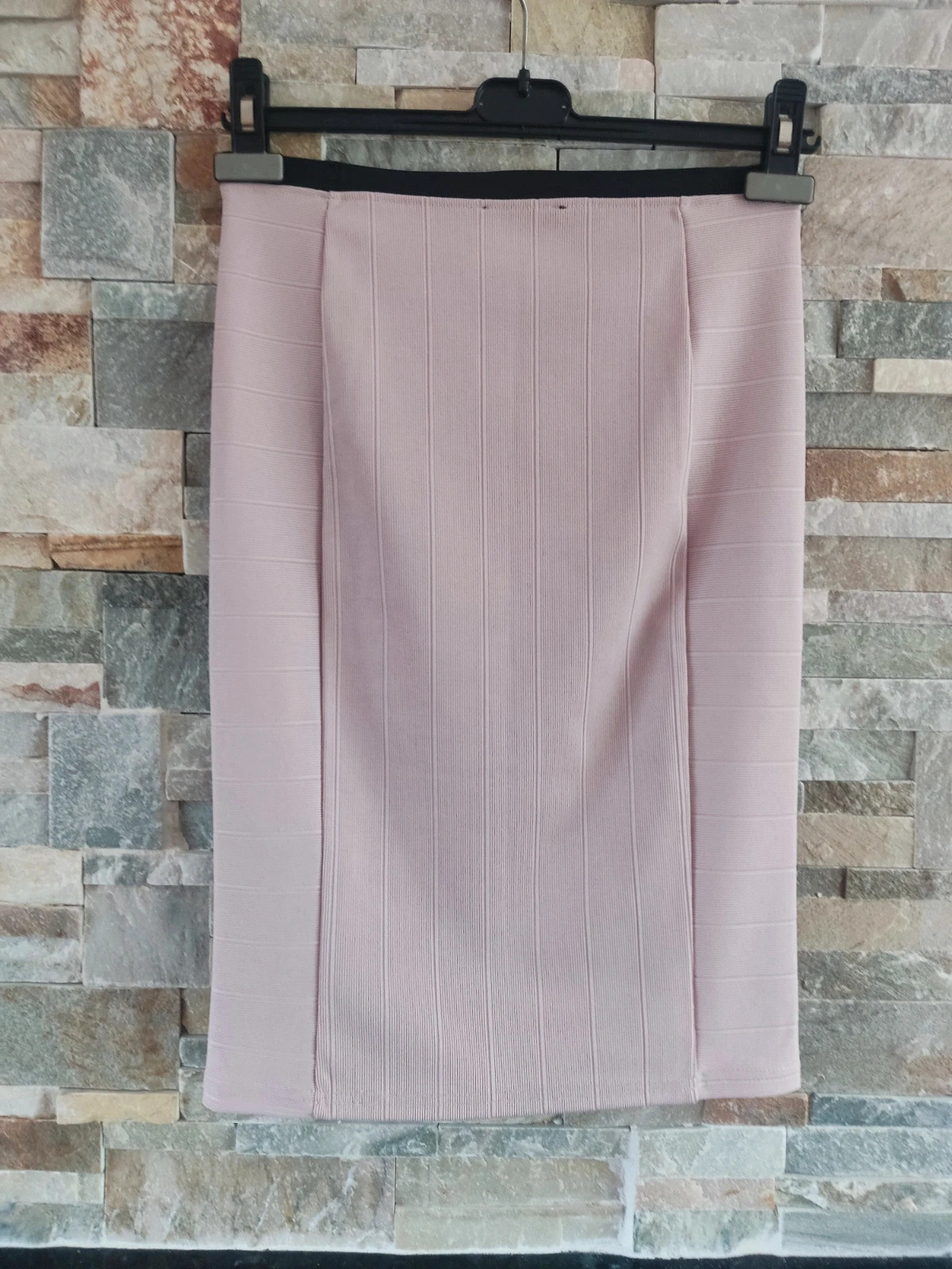 🔥Estilosa Falda tubo de punto rosa acanalado – Zara – taille M / 38 / 10 3