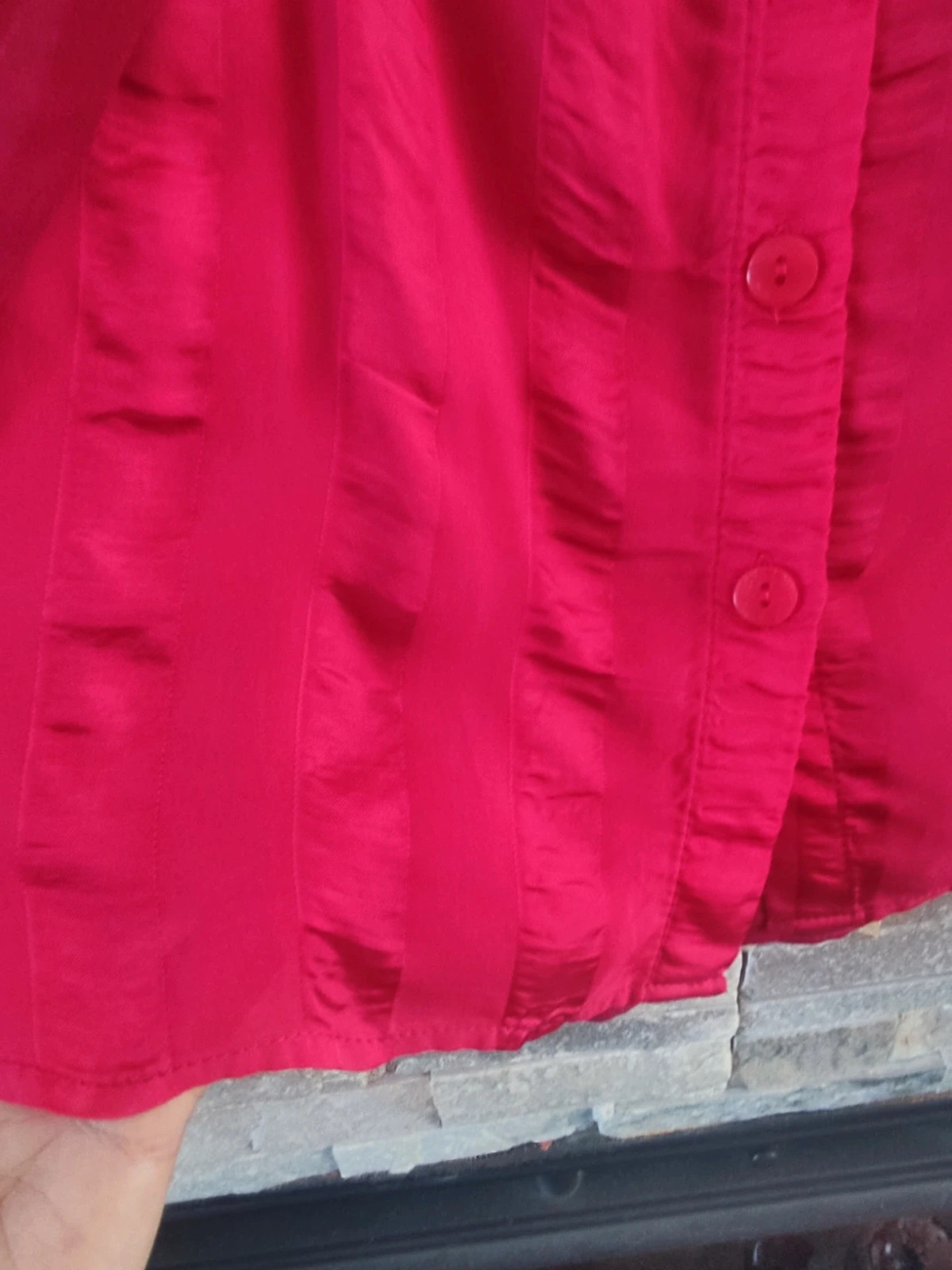🔥Preciosa camisa con cuello camisero efecto doble color fucsia, de Who – Who – taille L / 40 / 12 4