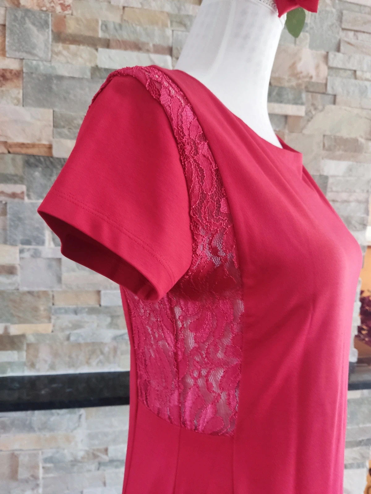 🔥Bonito vestido rojo con blonda en laterales, de Ferrache – Ferrache – taille M / 38 / 10 3