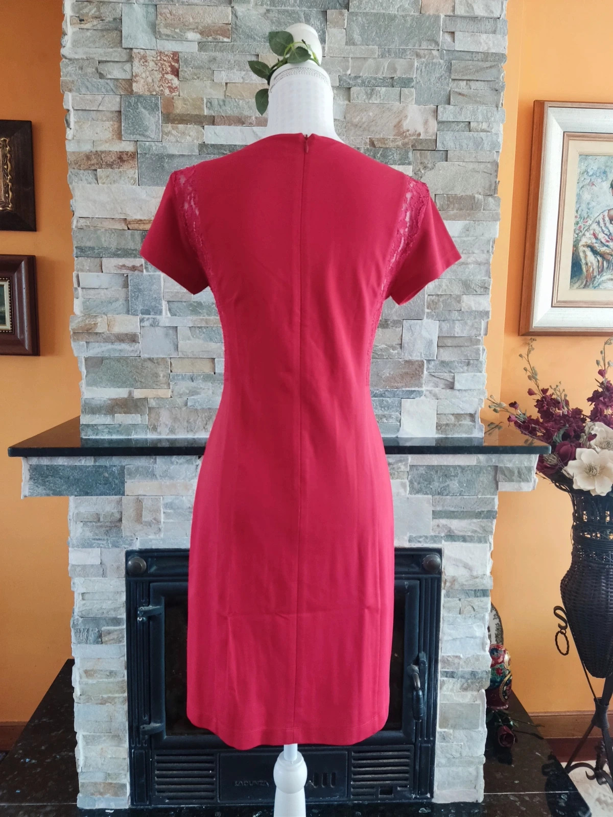 🔥Bonito vestido rojo con blonda en laterales, de Ferrache – Ferrache – taille M / 38 / 10 5
