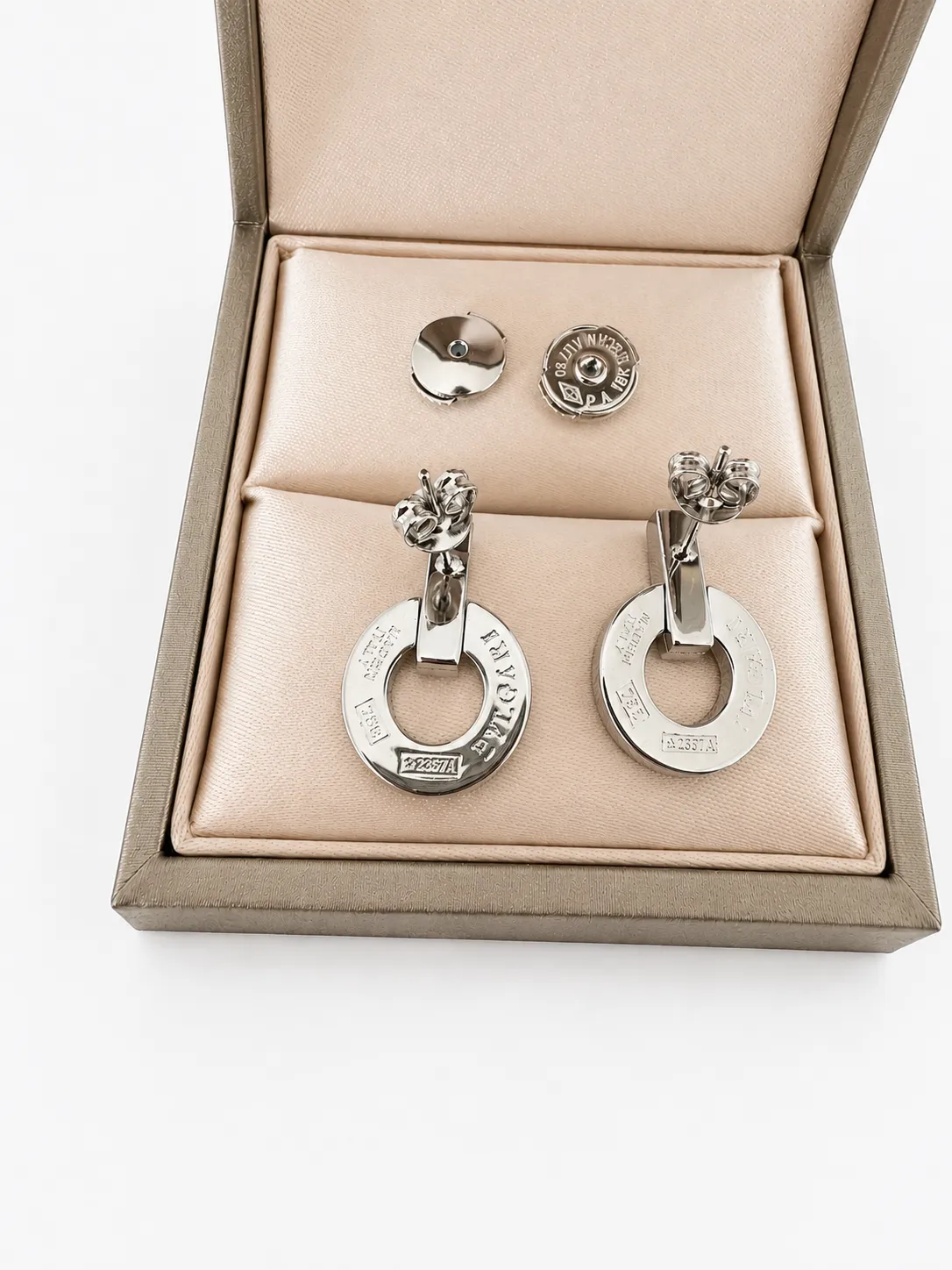 Boucles d'oreilles créoles strass argentées 2
