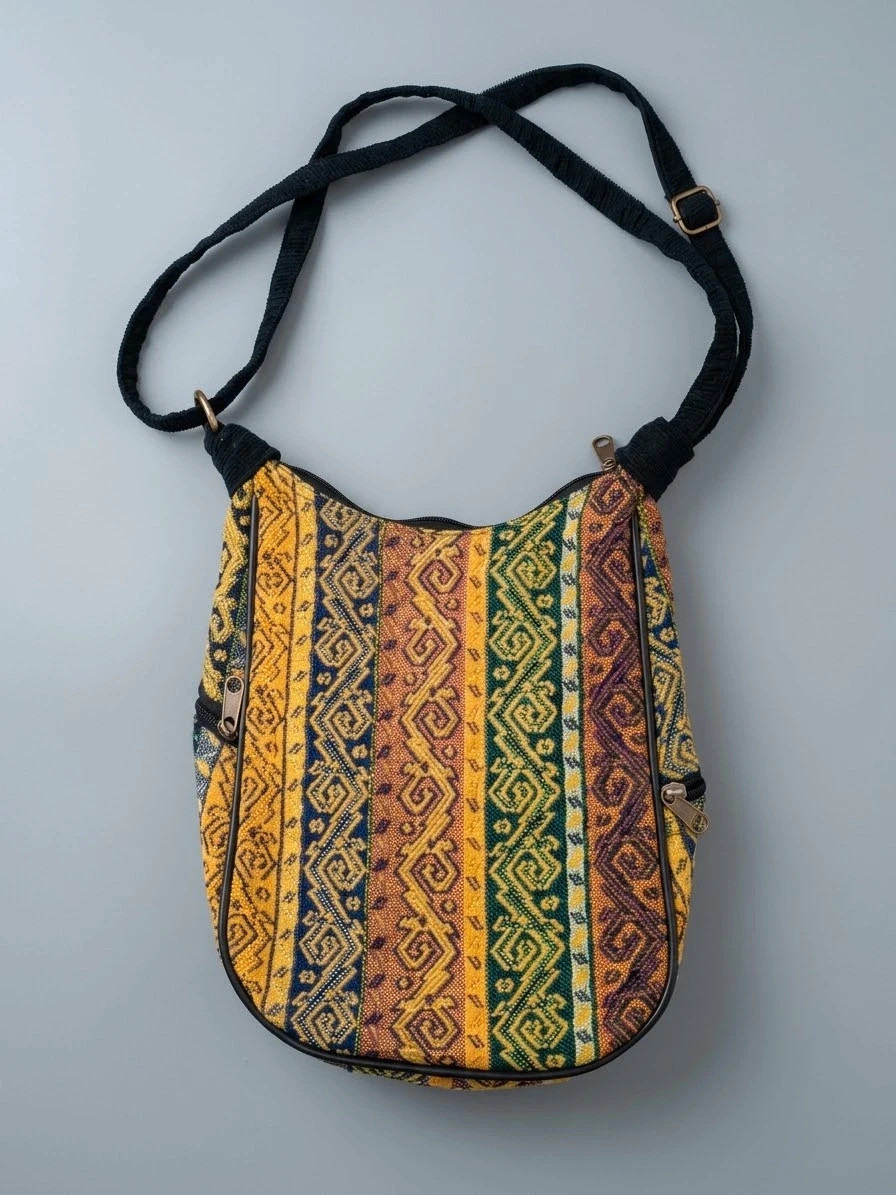 Bolso bandolera étnico multicolor
