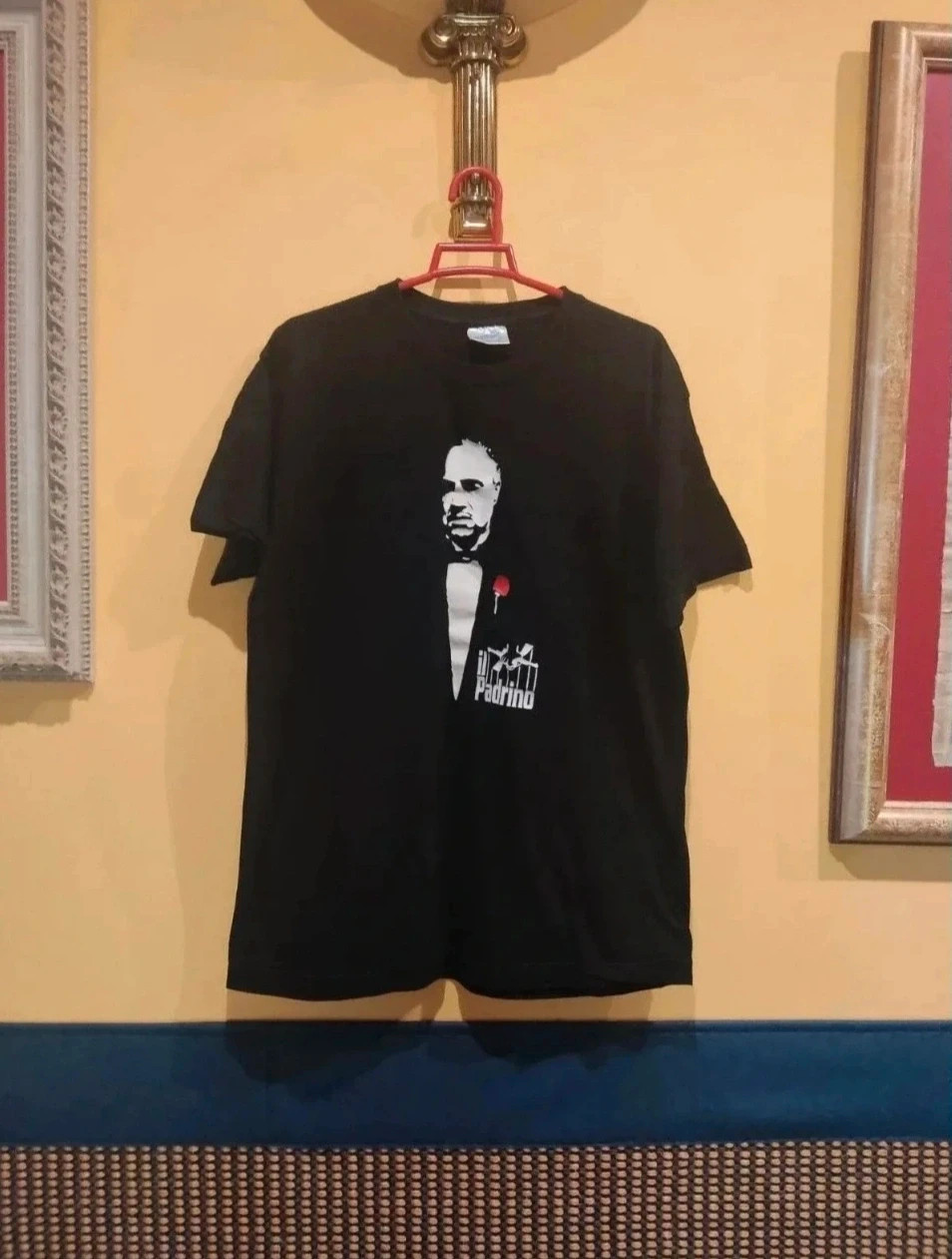 🌺Camiseta negra de algodón con logo de El Padrino – JHK – taille M 2