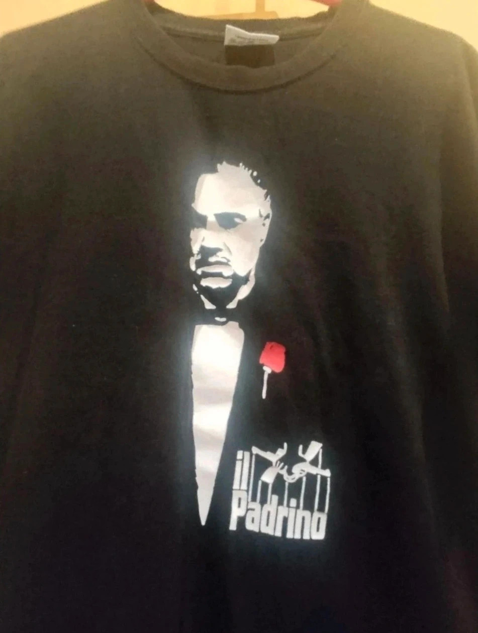 🌺Camiseta negra de algodón con logo de El Padrino – JHK – taille M 3