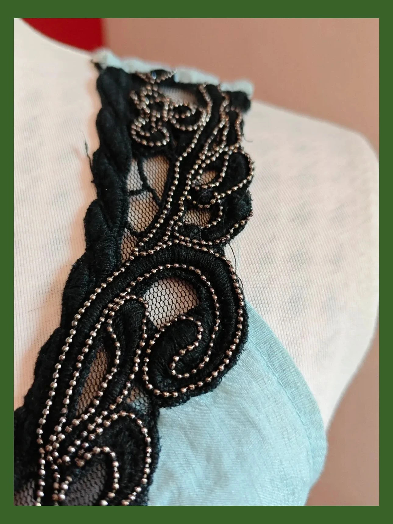 🌺Vestido ligero con algodón 50% azul clarito y estampado con aplicación negra con abalorios – Kingan – taille M / 38 / 10 5