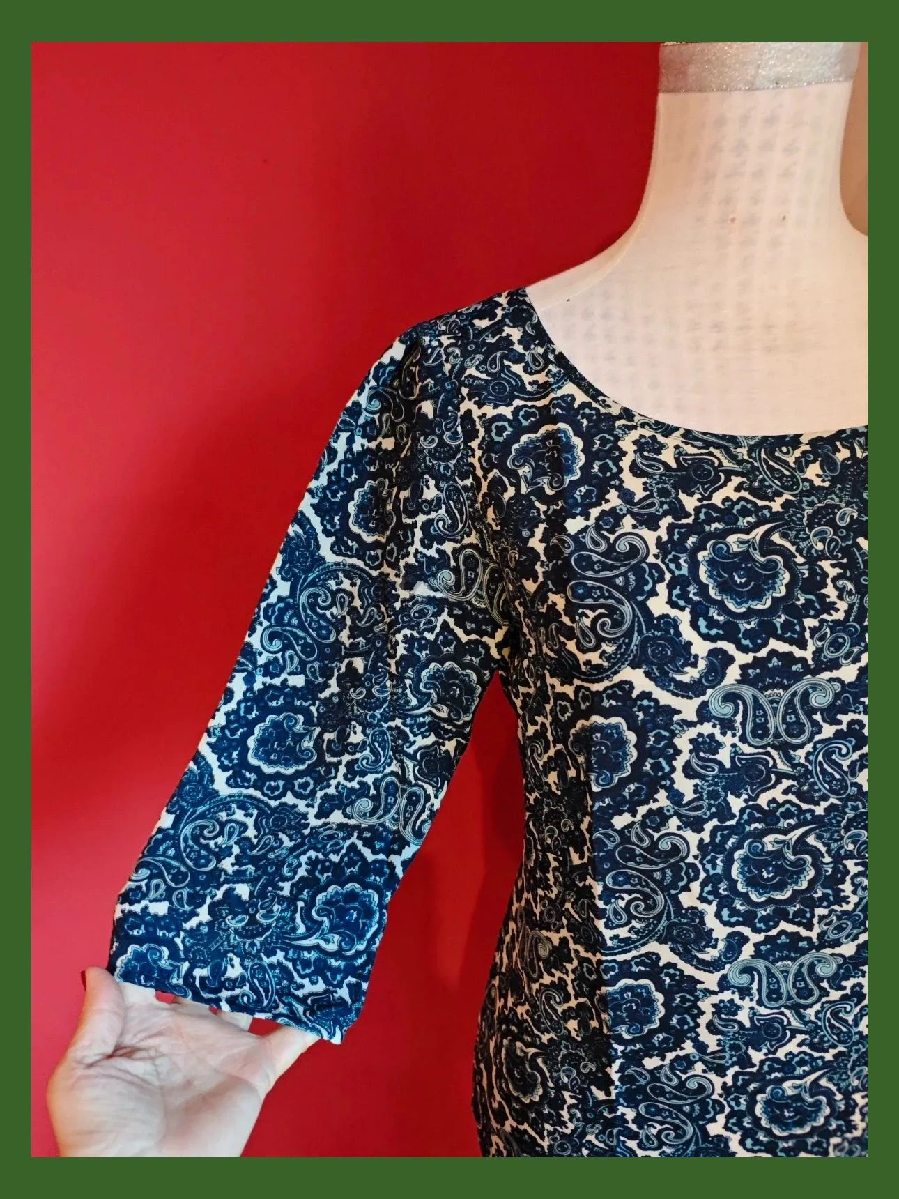 🌺Blusa con estampado tonos azules y blanco, de Sfera, talla L – Sfera Casual – taille L / 40 / 12 3