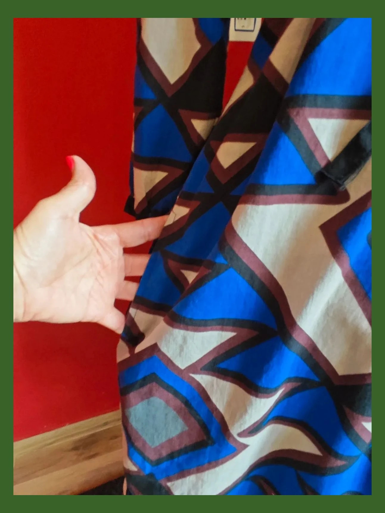 🌺 Vestido de algodón estampado geométrico tonos azul, beige, morado y negro – CNB – taille L / 40 / 12 5