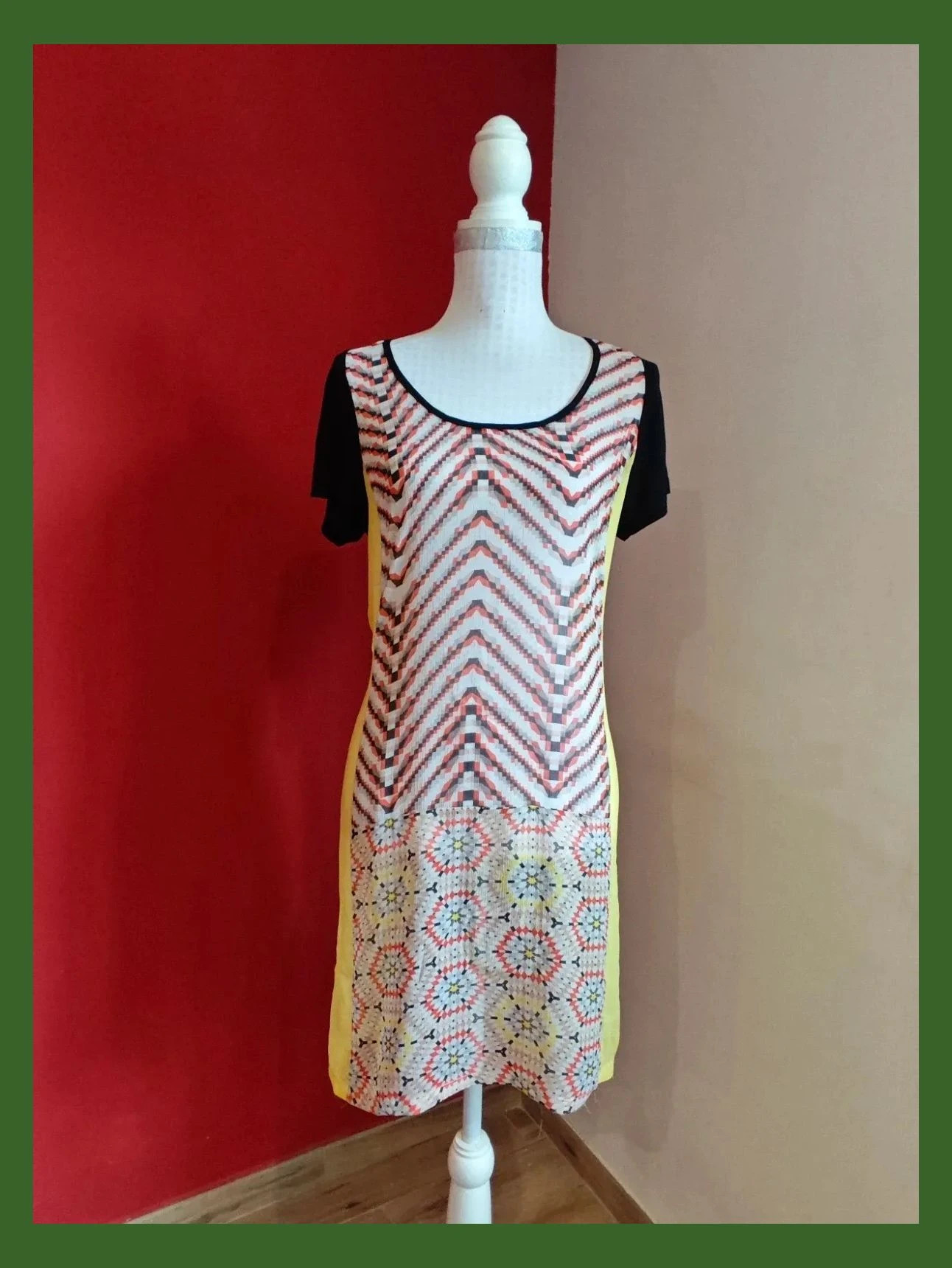 🌺 Vestido caftán ideal para playa o piscina, se gasa semitransparente multicolor – Miss Captain – taille L / 40 / 12 2