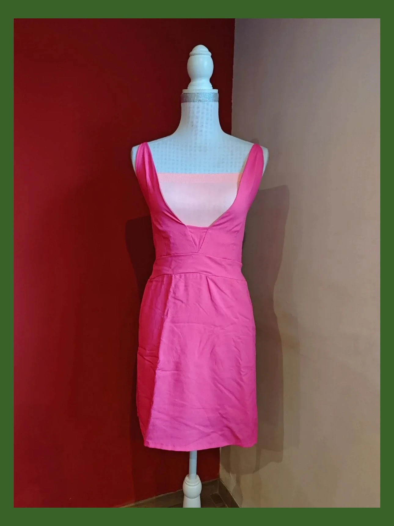 🌺Mini vestido fucsia con top rosa, espalda punto de abeja, talla M – Selvatika – taille M / 38 / 10 2
