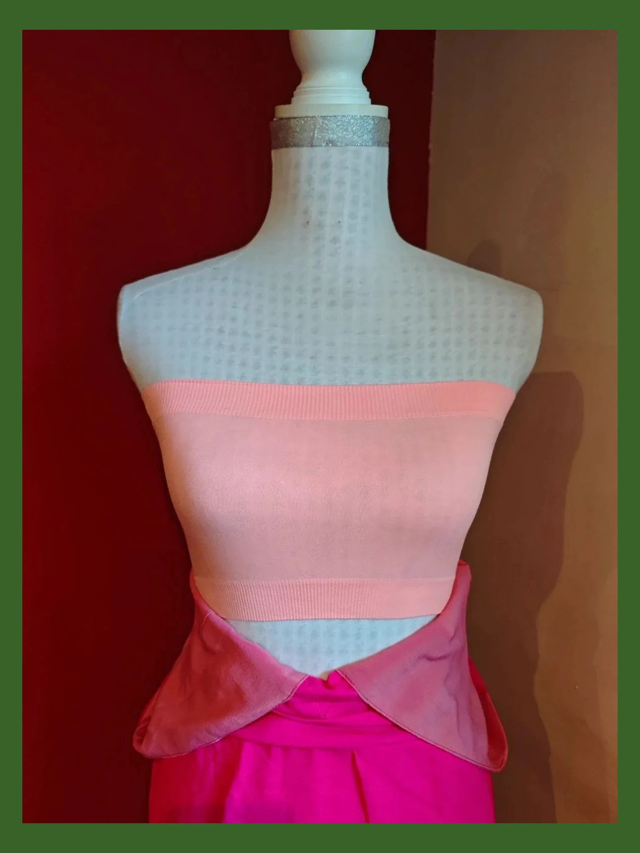 🌺Mini vestido fucsia con top rosa, espalda punto de abeja, talla M – Selvatika – taille M / 38 / 10 5