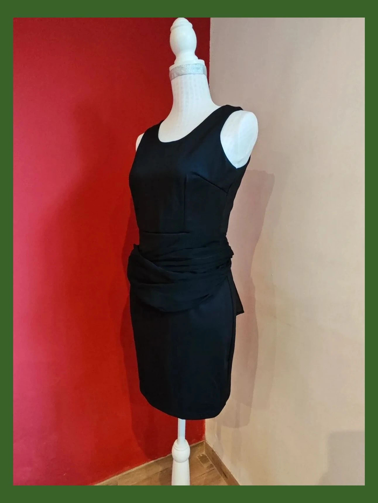 🌺 Original vestido para eventos negro mini con lazos de gasa para hacer lazo alrededor de la cintura – Danity – taille M / 38 / 10 2