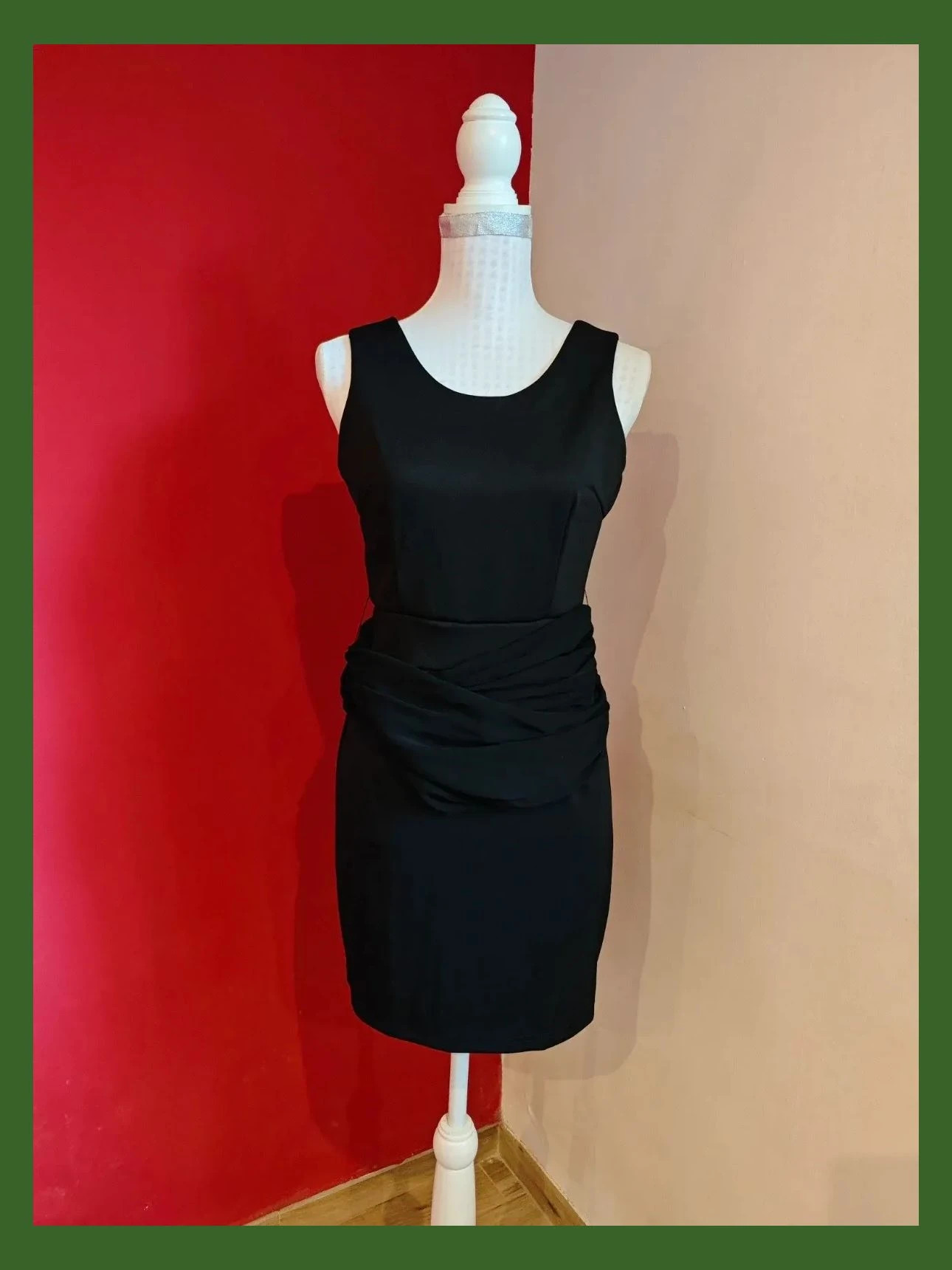 🌺 Original vestido para eventos negro mini con lazos de gasa para hacer lazo alrededor de la cintura – Danity – taille M / 38 / 10 3