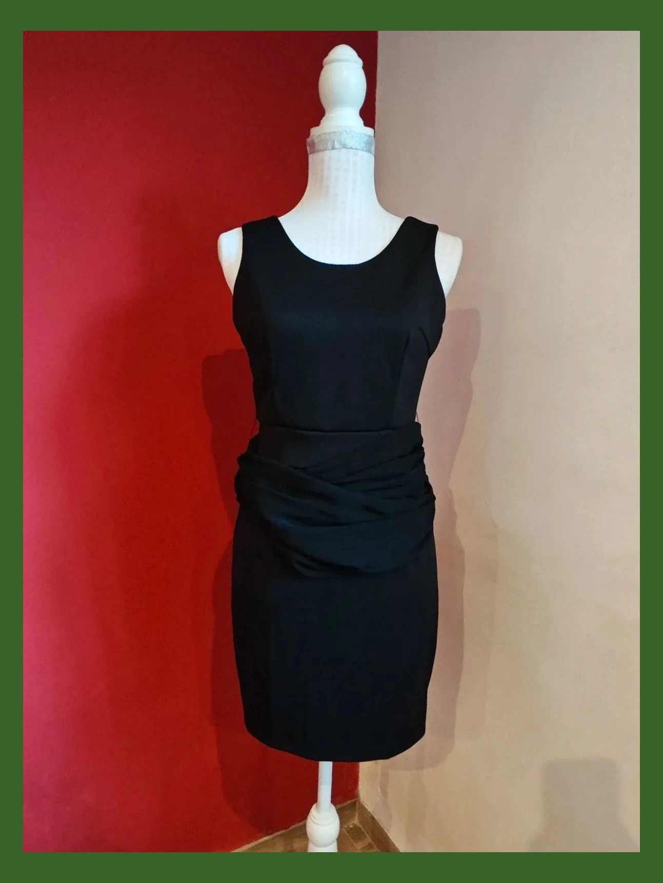 🌺 Original vestido para eventos negro mini con lazos de gasa para hacer lazo alrededor de la cintura – Danity – taille M / 38 / 10 4