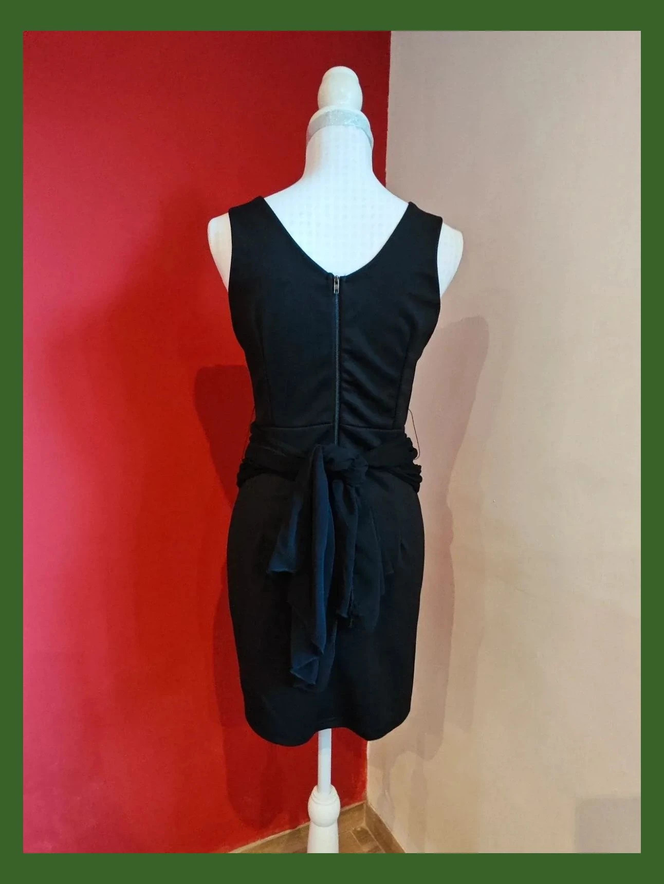 🌺 Original vestido para eventos negro mini con lazos de gasa para hacer lazo alrededor de la cintura – Danity – taille M / 38 / 10 5