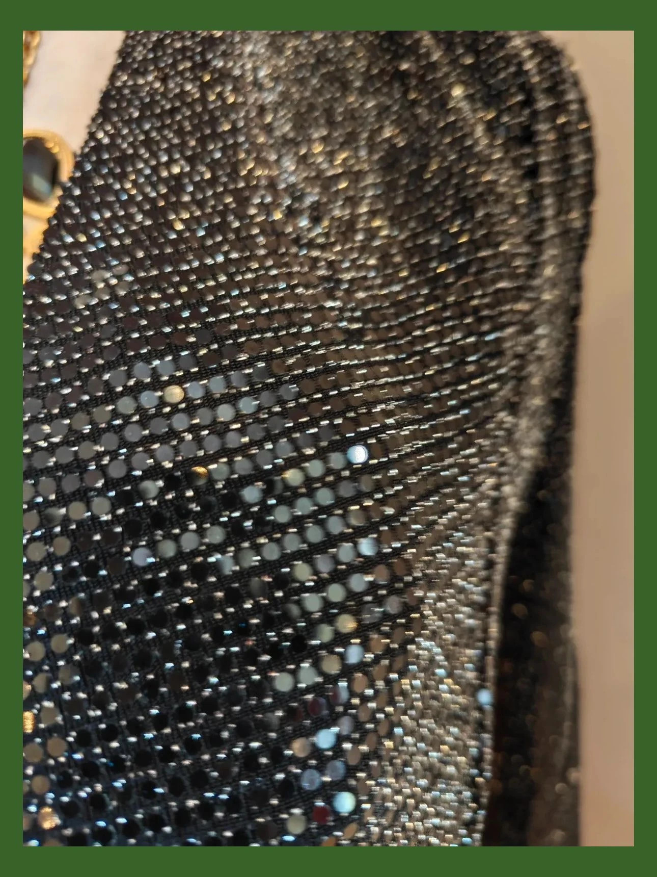 🌺 Precioso y elegante body negro brillante con micro lentejuelas – Green Coast – taille M / 38 / 10 5