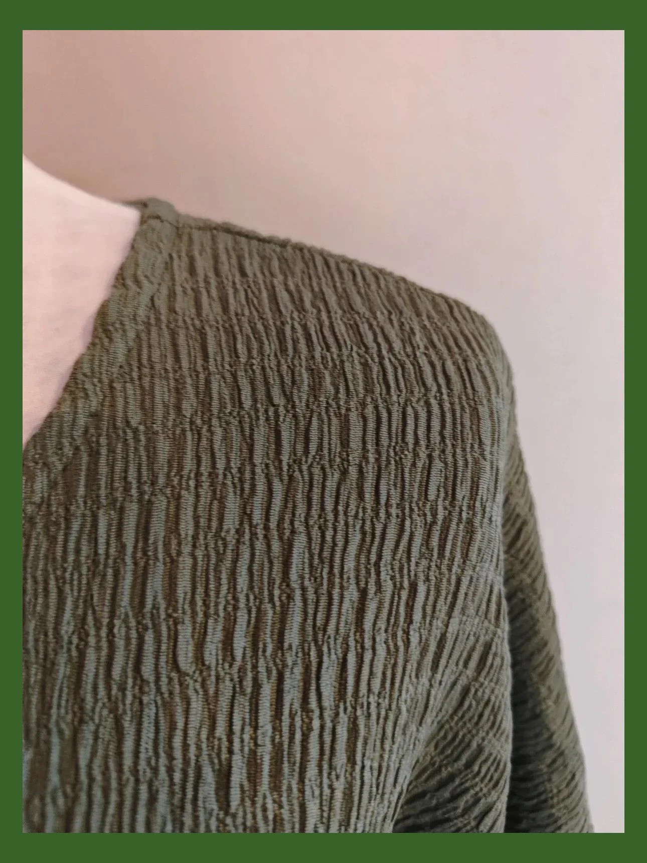 🌺 Camiseta verde caqui tela elástica efecto arrugadito – New Collection – taille 5XL / 50 / 22 4