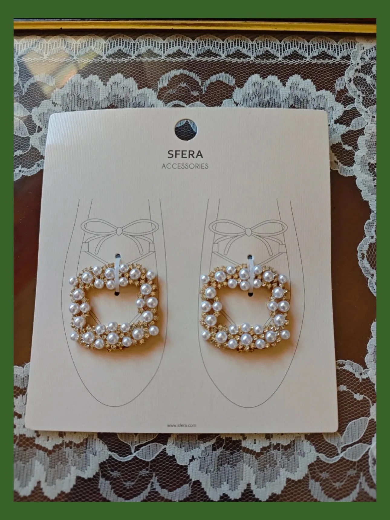 🌺Preciosos broches dorados con perlas y brillantes para zapatos – Sfera 2