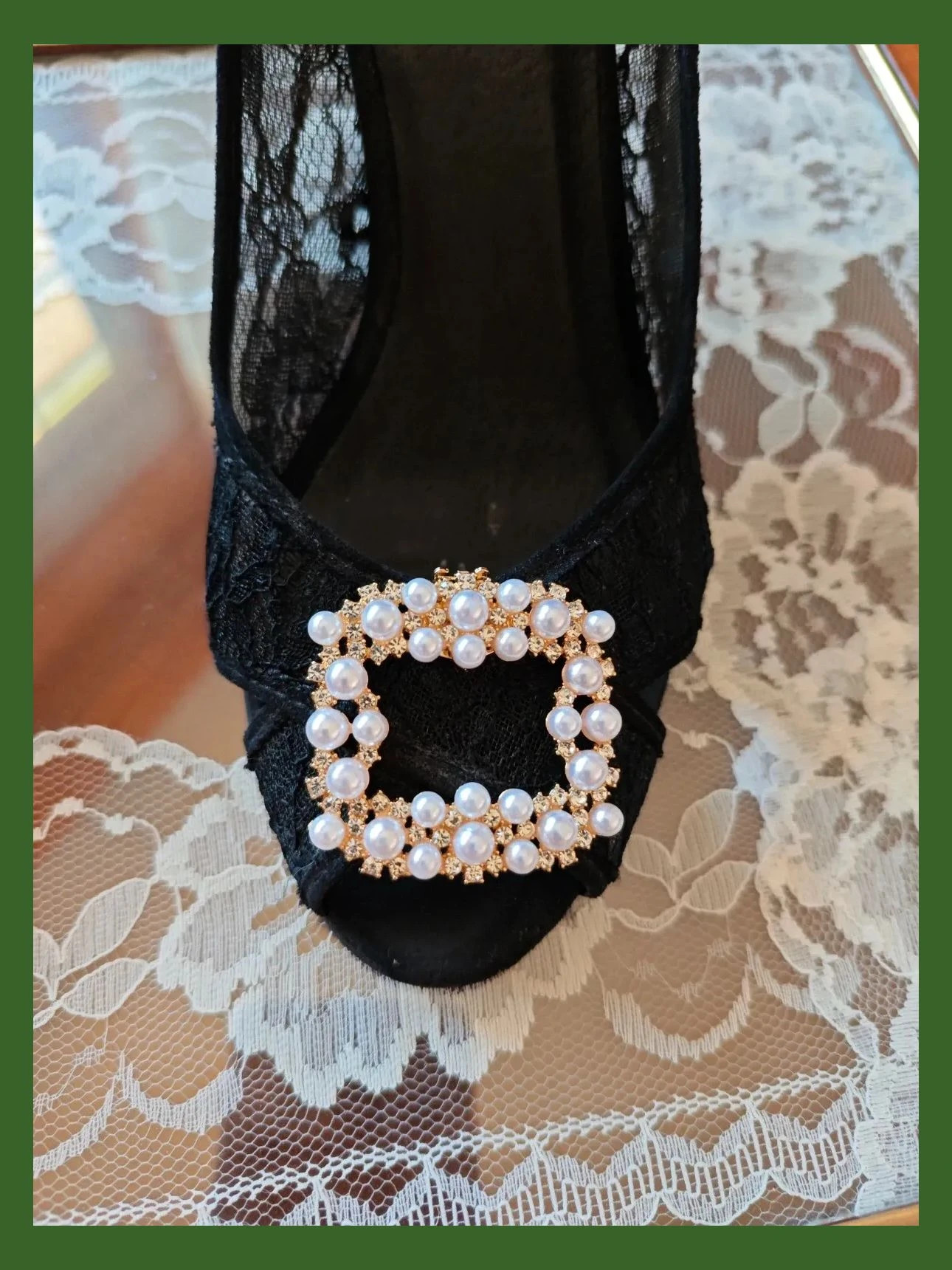 🌺Preciosos broches dorados con perlas y brillantes para zapatos – Sfera 5