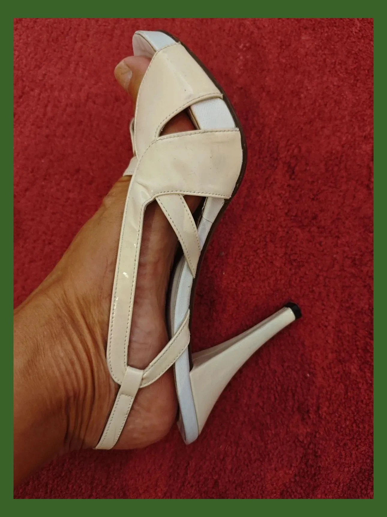 🌺 Elegantes sandalias de tacón de charol de piel blanca – Plumers – taille 38 4