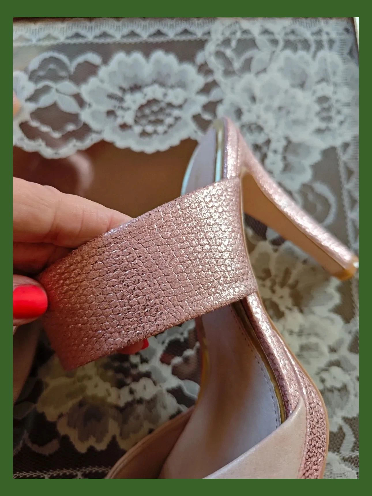 🌺 Sandalias destalonadas de piel rosa con brillos, de Cruz Pradera – Cruz Pradera – taille 38 3