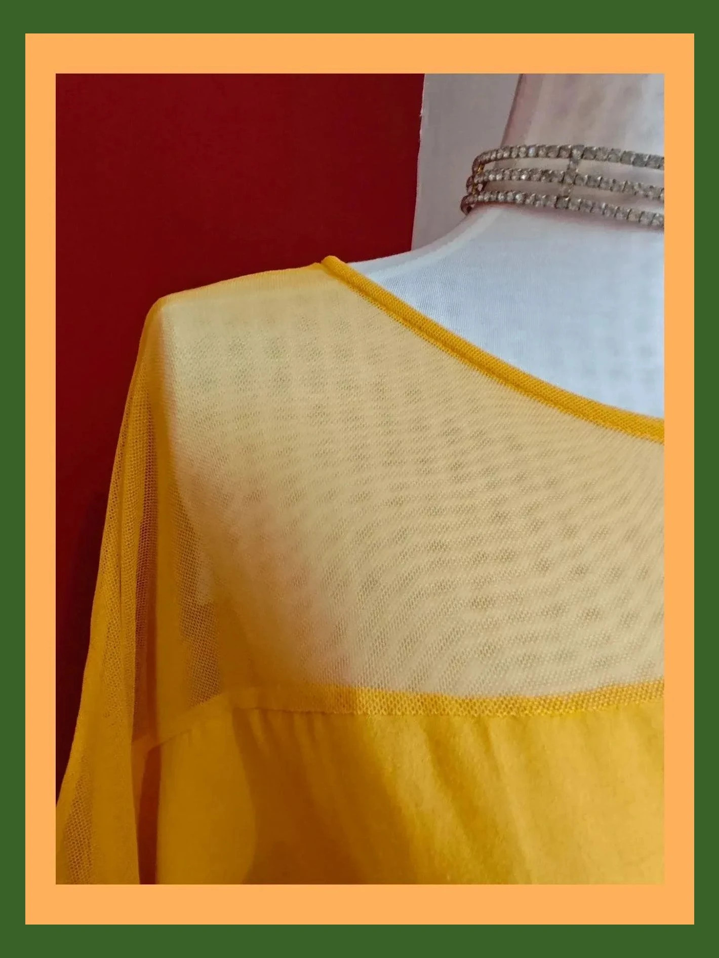 🌺Camiseta amarilla con la parte superior transparente – New Collection – taille 6XL / 52 / 24 4