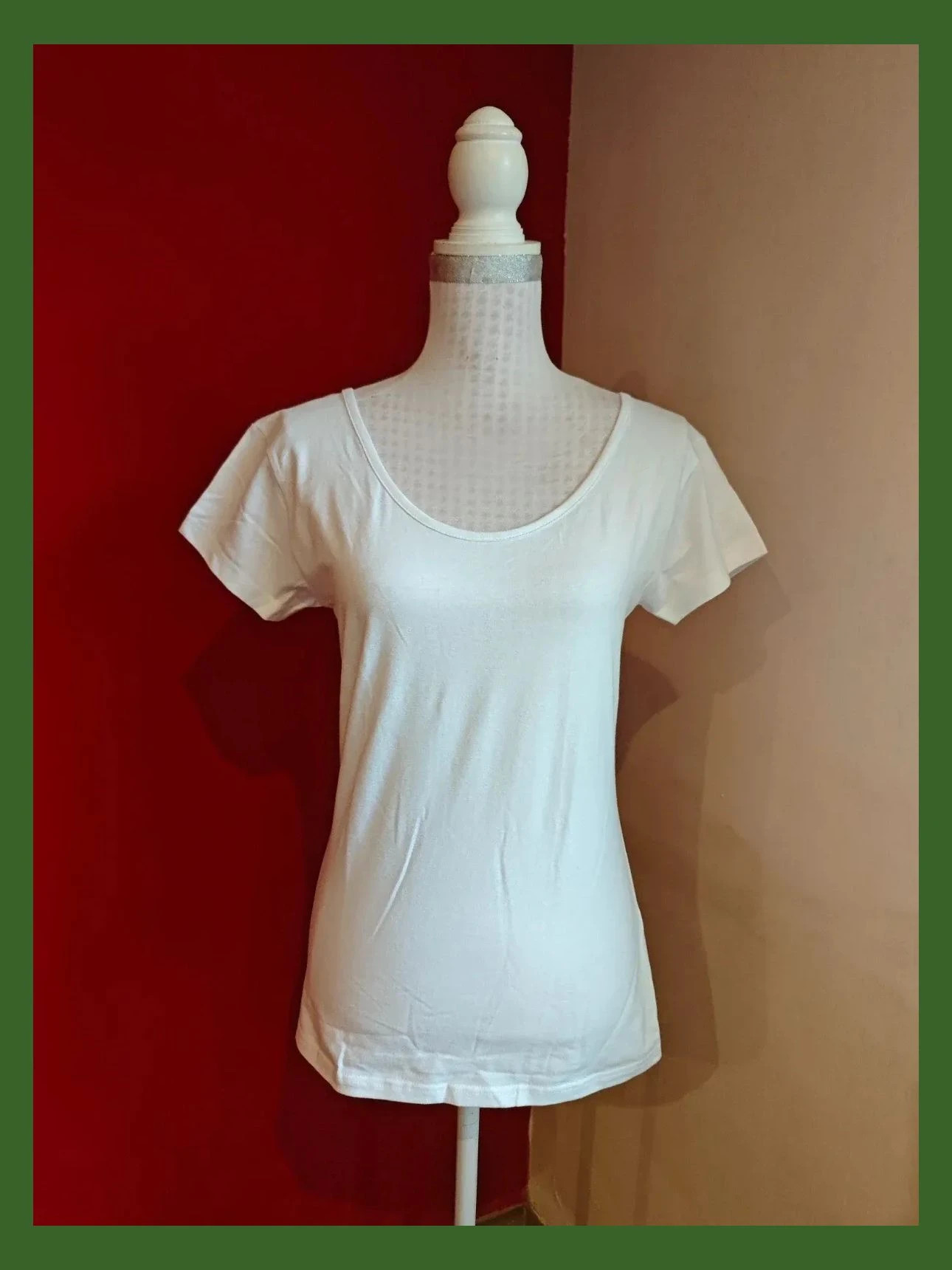 🌺Camiseta de algodón blanco con espalda cruzada, talla L – Roly – taille L / 40 / 12 2