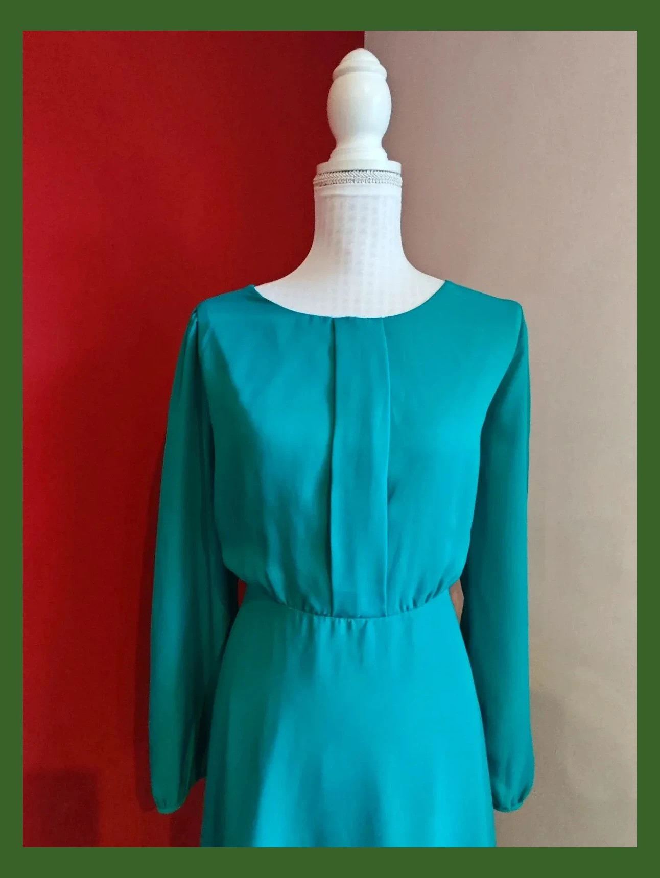 🌺 Elegante vestido de gasa verde aguamarina con doble falda, de Asos – ASOS – taille 5XL / 50 / 22 3