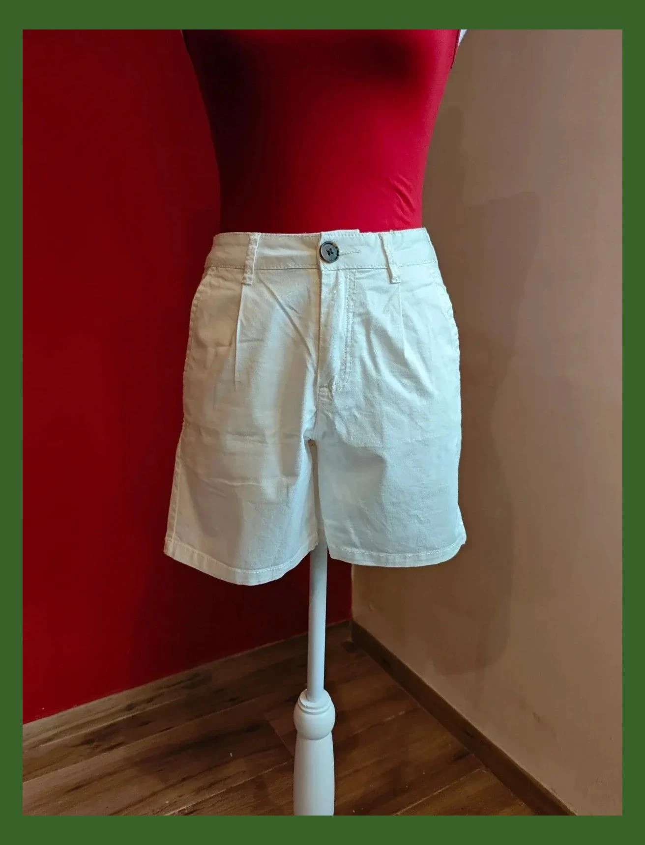 🌺Short de algodón blanco con pinzas – Unit – taille L / 40 / 12 2