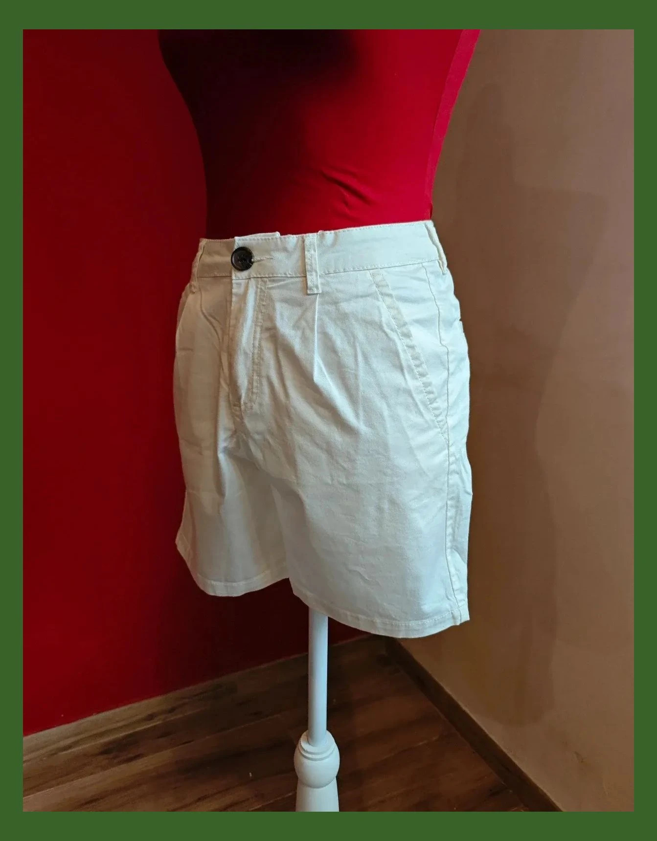 🌺Short de algodón blanco con pinzas – Unit – taille L / 40 / 12 3
