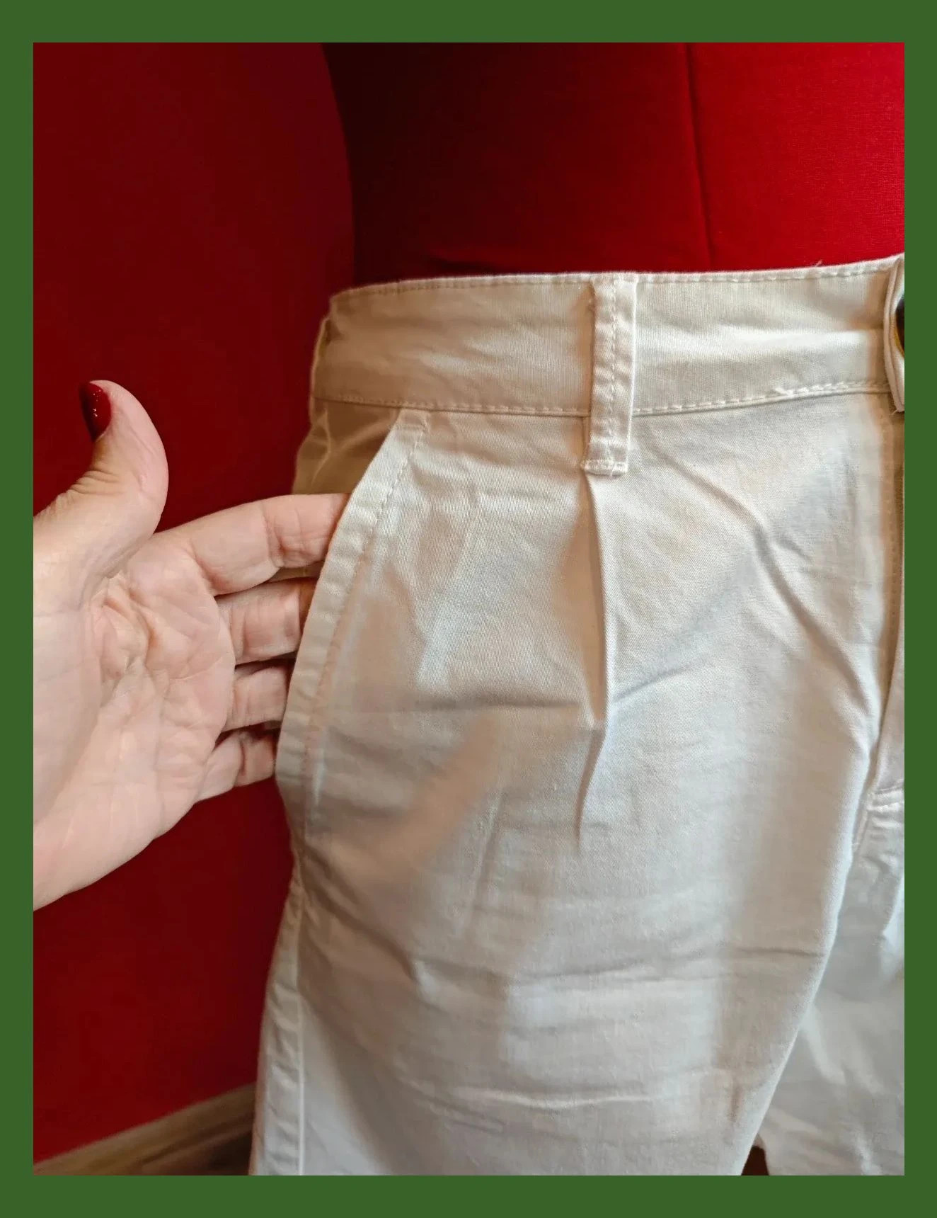 🌺Short de algodón blanco con pinzas – Unit – taille L / 40 / 12 4