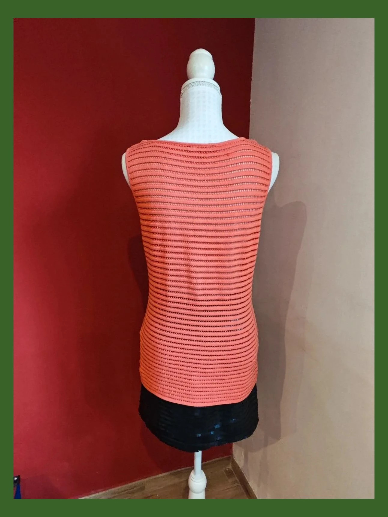 🌺Camiseta tono coral de punto calado con brillos, de Morgan – Morgan – taille M / 38 / 10 5