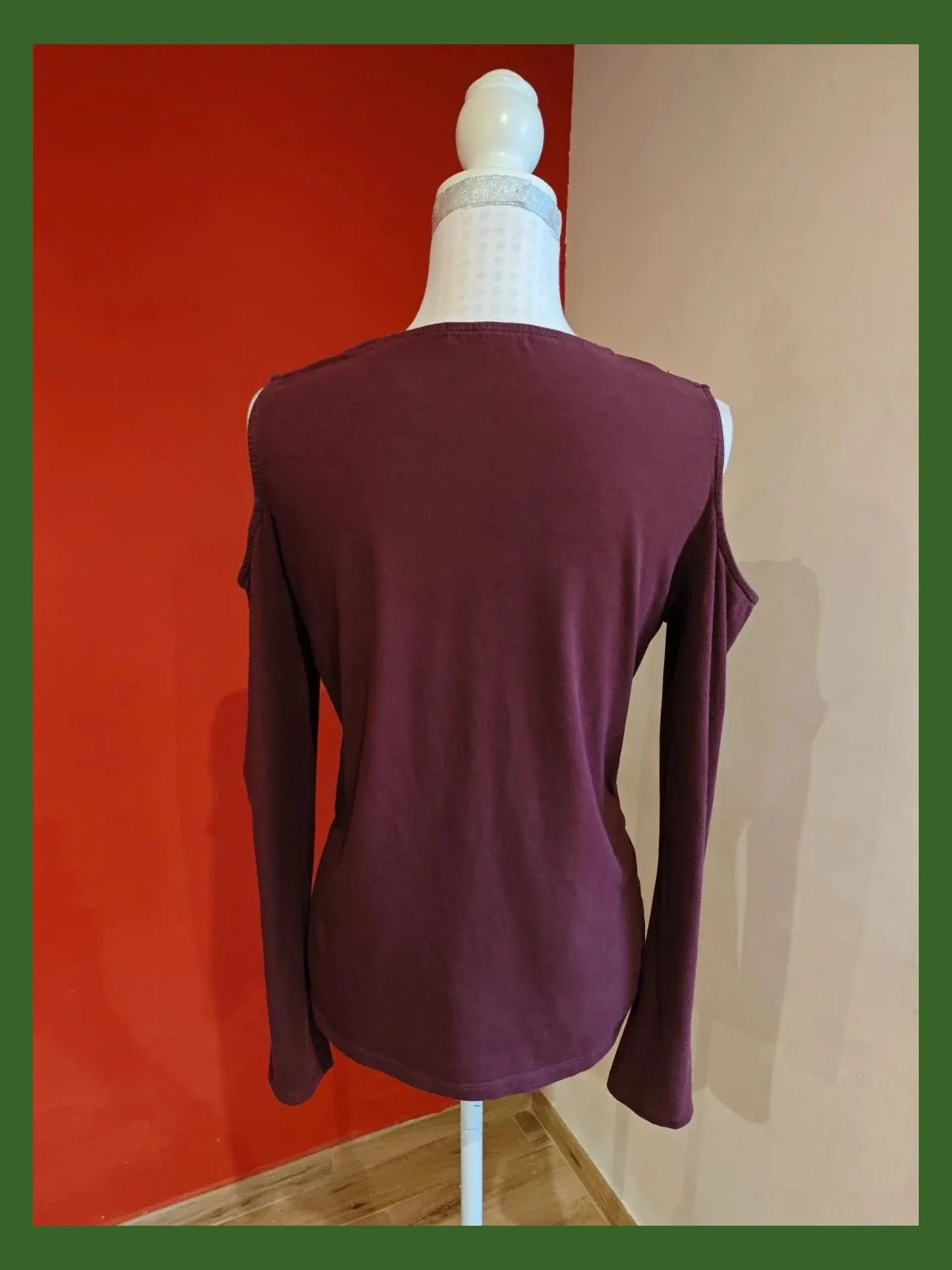 🌺 Original camiseta morada con frente estampado y hombros al aire – Emoi by Emonite – taille XL / 42 / 14 5