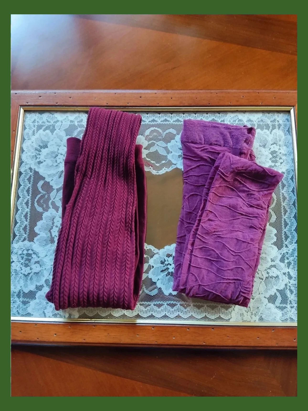 🌺Dos pares de Pantys tonos granates talla M – taille M / 38 / 10