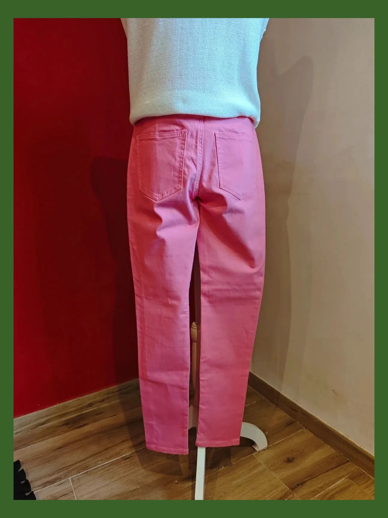 🌺Pantalón pitillo elástico skinny fit, color rosa fuerte, talla M – Kiabi – taille M / 38 / 10 3