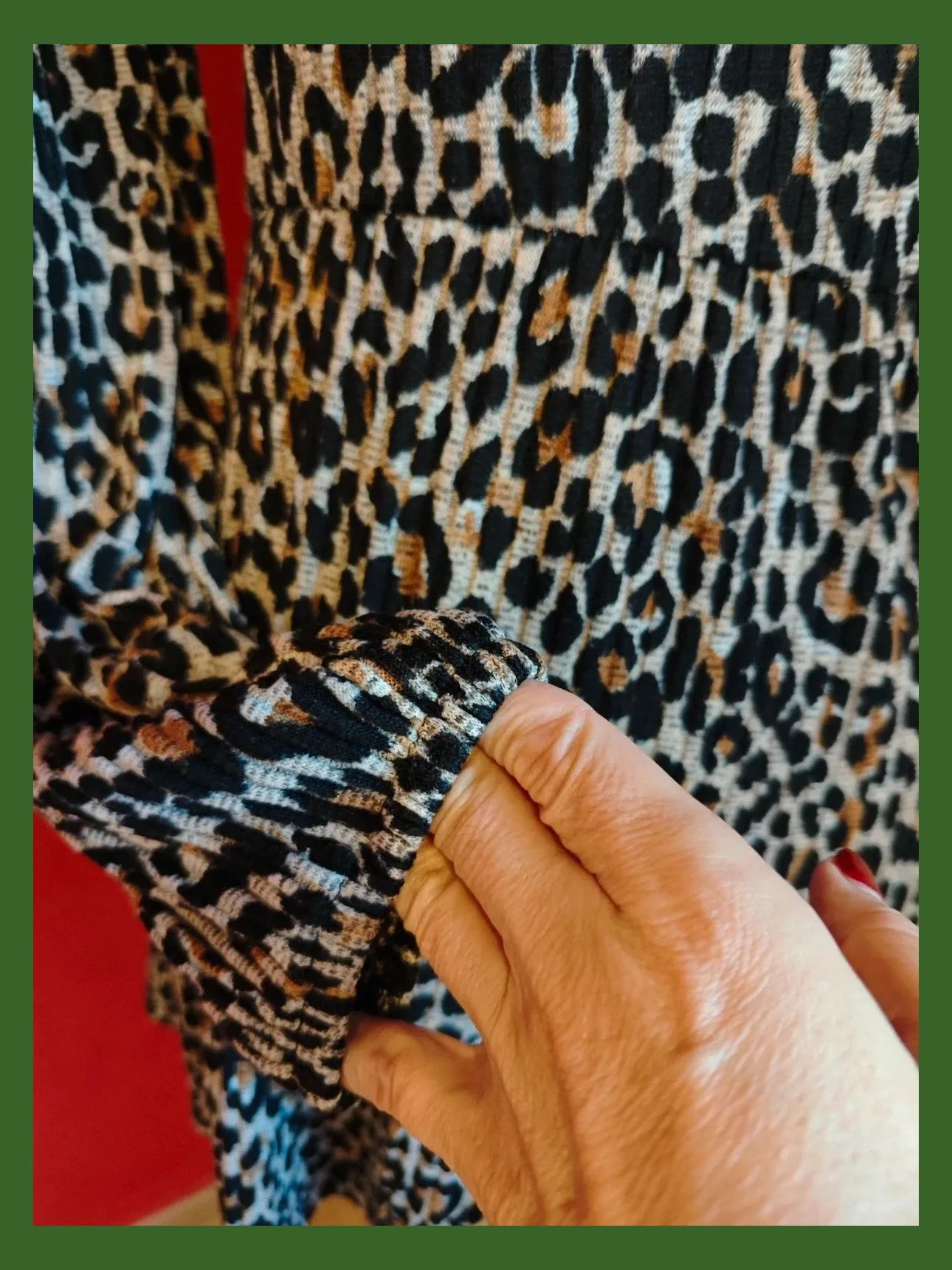 🌺Jersey largo estampado animal print con volante – Vintage Dressing – taille L / 40 / 12 5