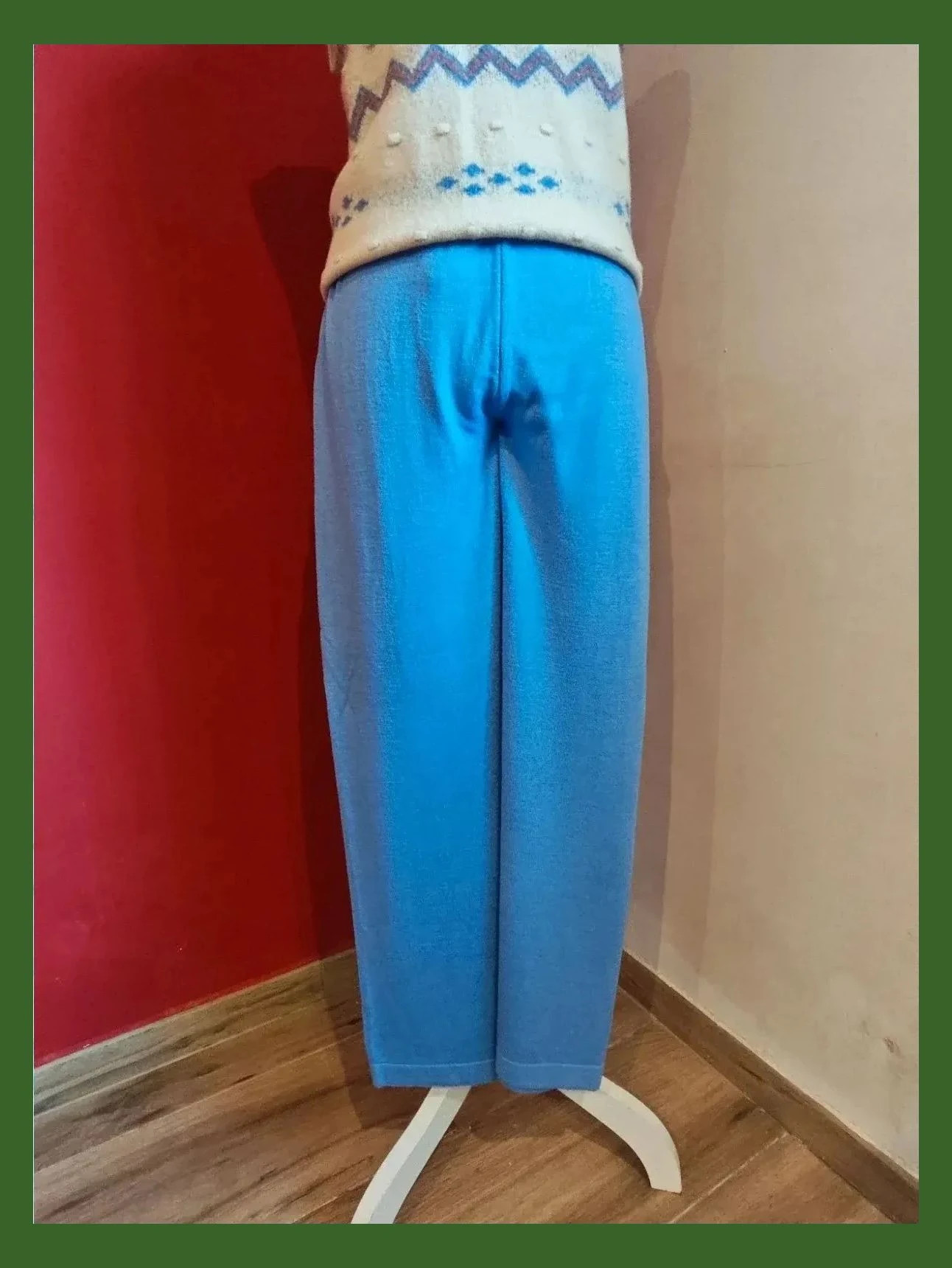 🌺Cómodo pantalón de punto modal muy suave azul claro – taille L / 40 / 12 2