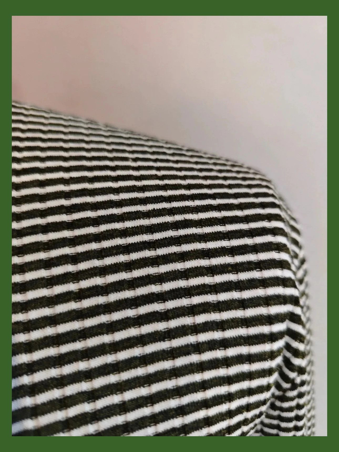 🌺 Camiseta manga larga con rayas blancas y verde oscuro – taille M / 38 / 10 3
