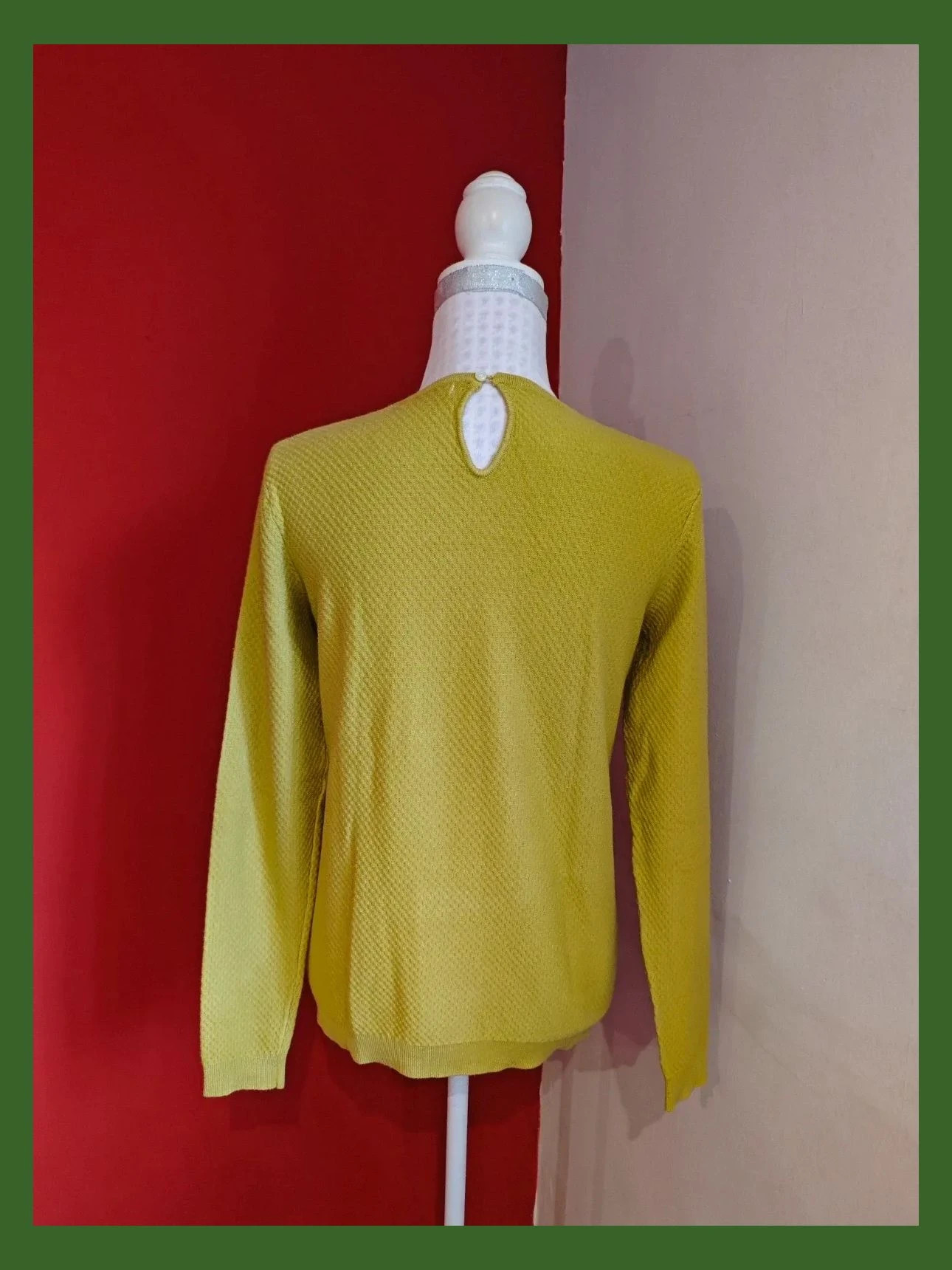 🌺 Jersey de punto amarillo con círculos en relieve – Mango – taille L / 40 / 12 4