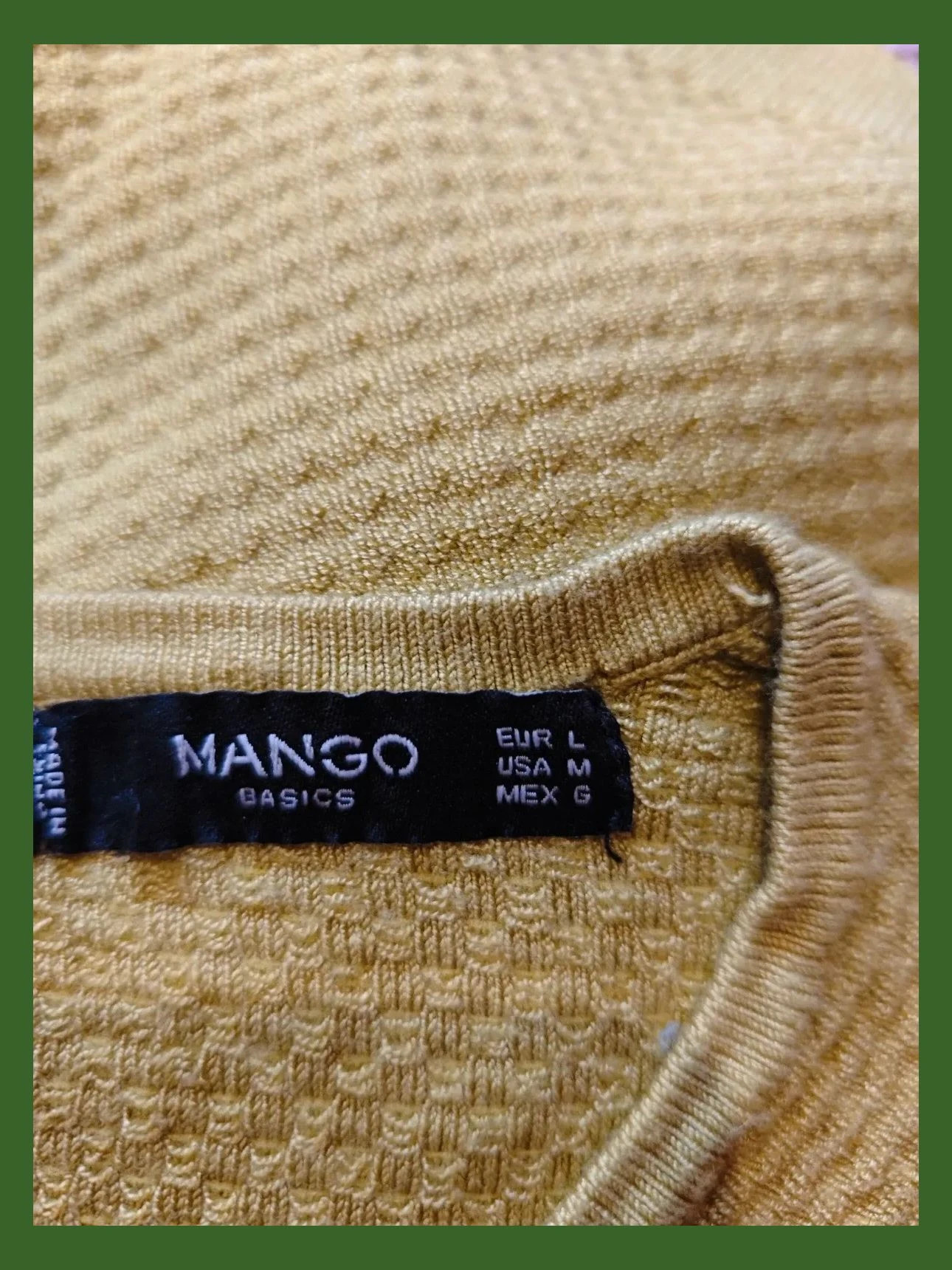 🌺 Jersey de punto amarillo con círculos en relieve – Mango – taille L / 40 / 12 5